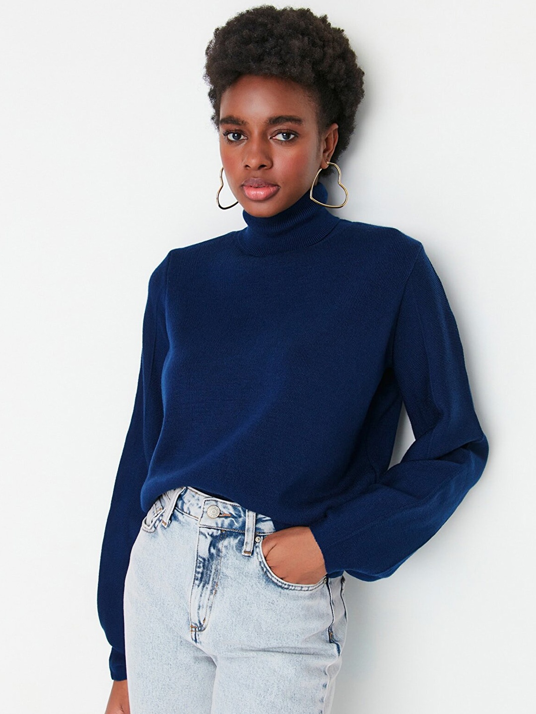 

Trendyol Women Navy Blue Pullover