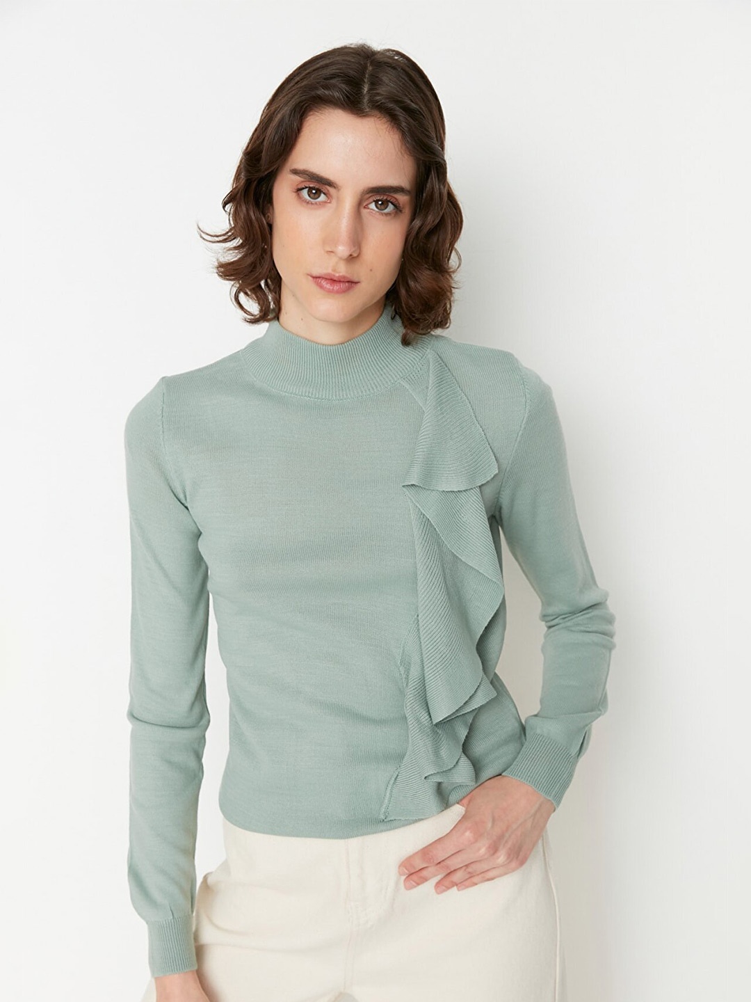 

Trendyol Women Green Solid Pullover