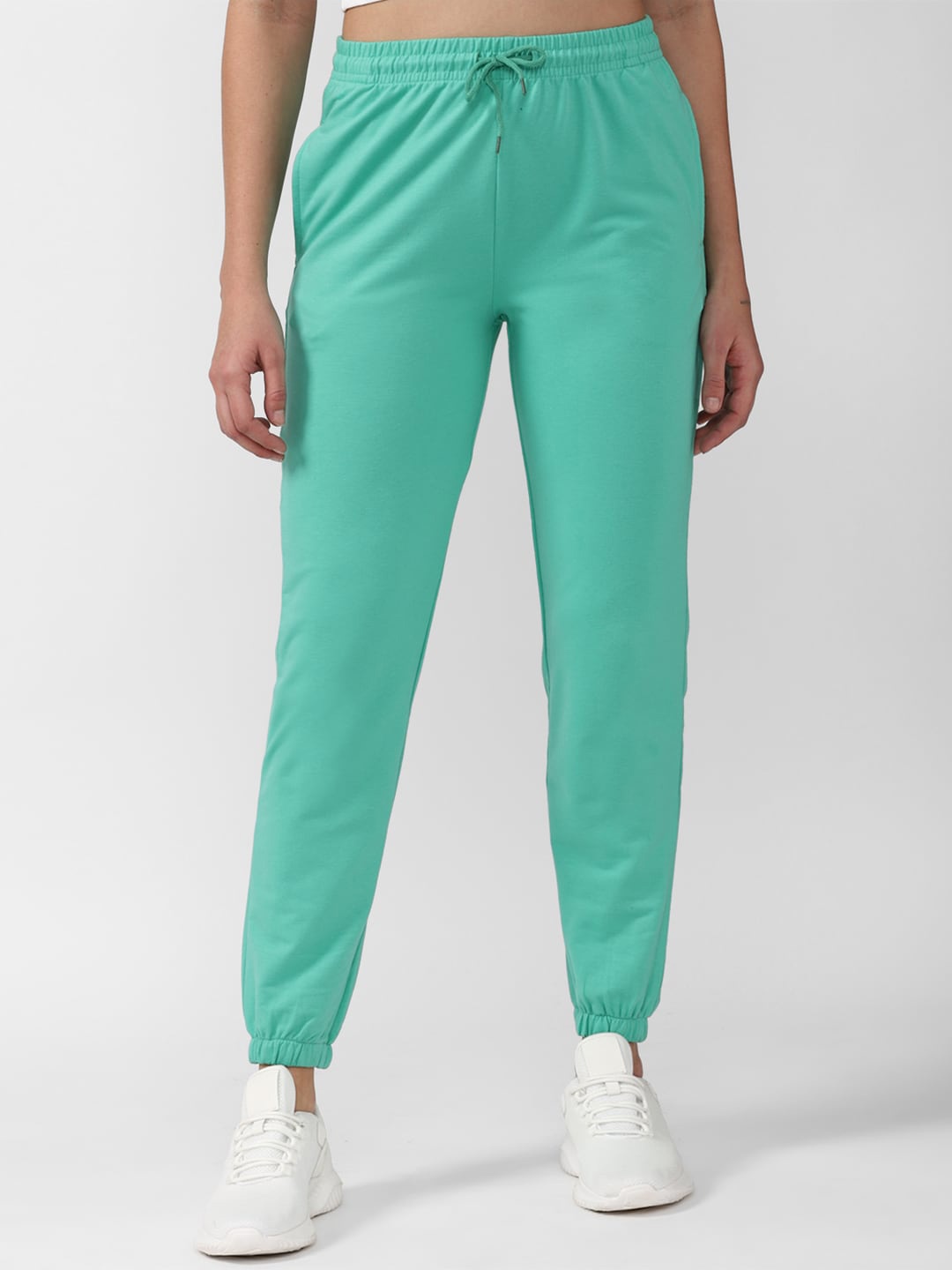 

FOREVER 21 Women Sea Green Solid Joggers