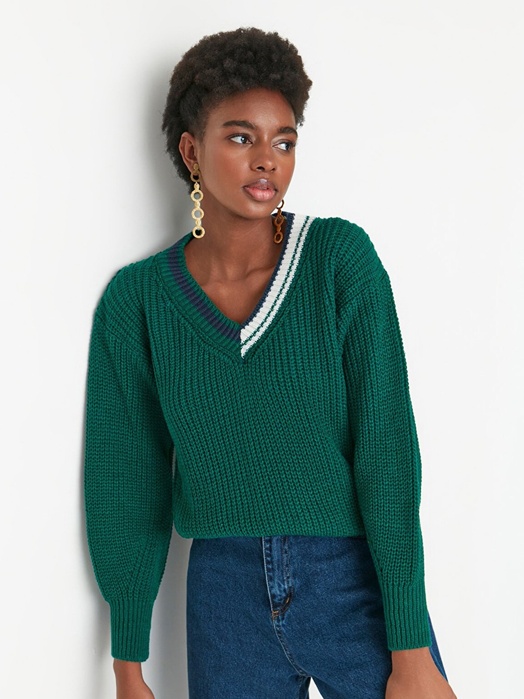 

Trendyol Women Green Acrylic Pullover Sweater