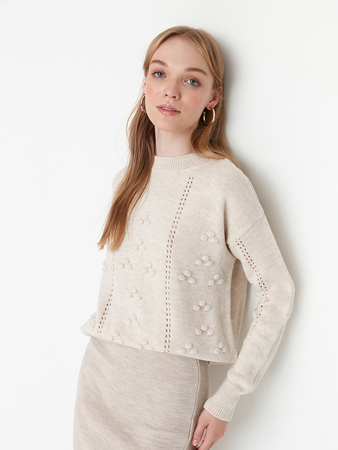 

Trendyol Women Cream-Coloured Pullover