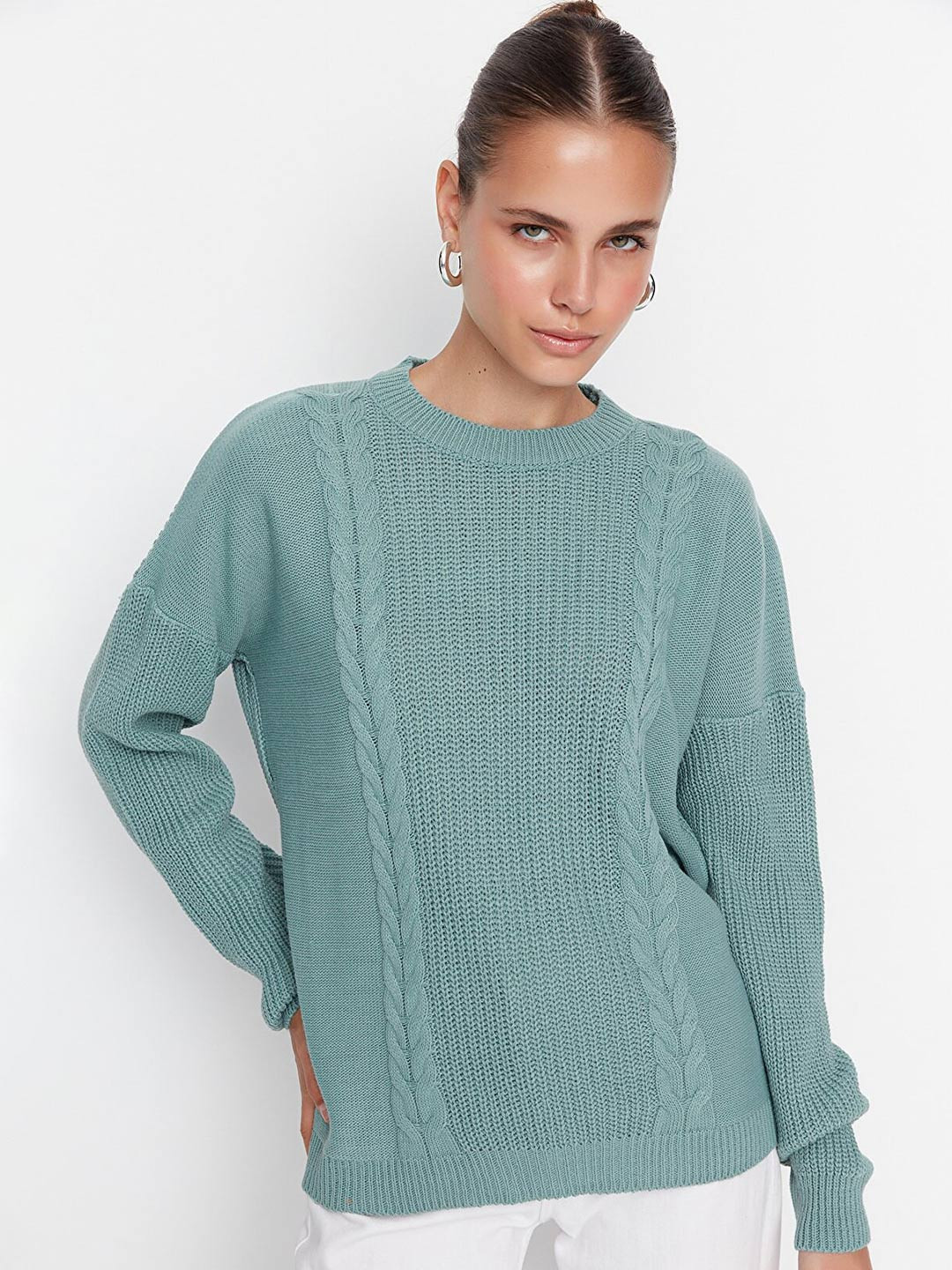 

Trendyol Women Sea Green Pullover