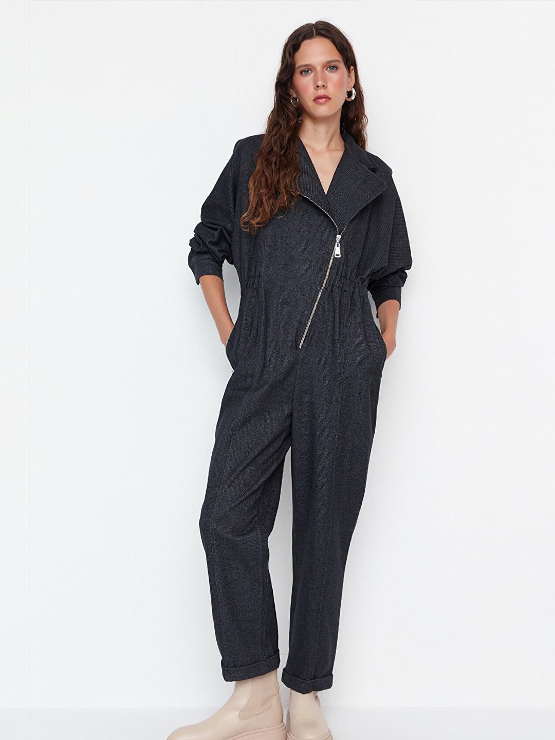 

Trendyol Women Black Solid Basic Jumpsuit