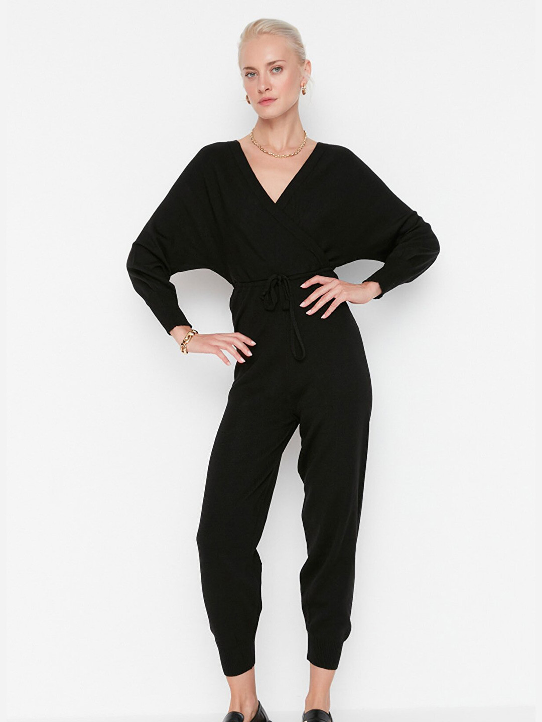 

Trendyol Women Black Solid Basic Jumpsuit