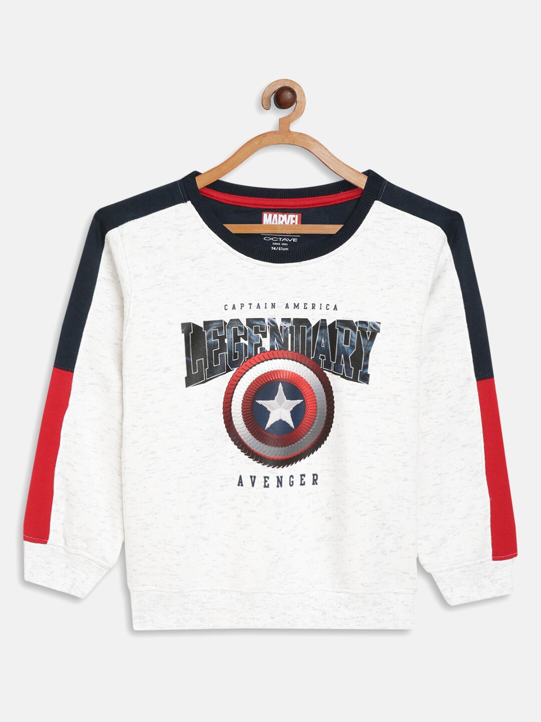 

Octave Boys White Printed Fleece Sweatshirt