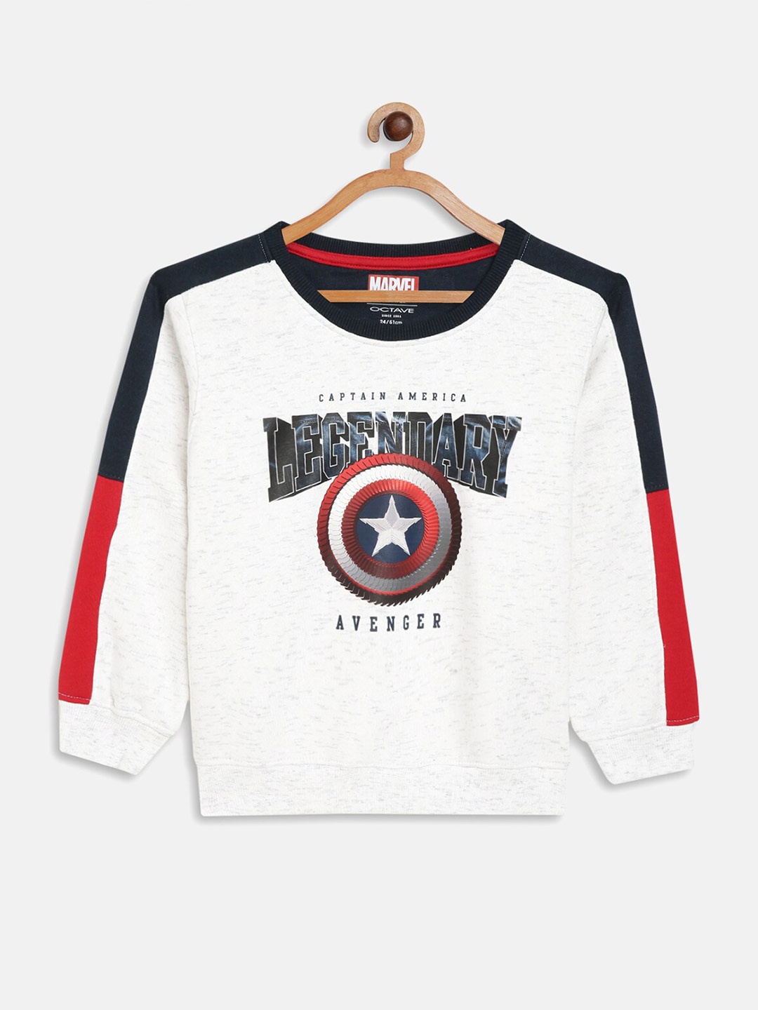 

Octave Boys White Printed Fleece Sweatshirt