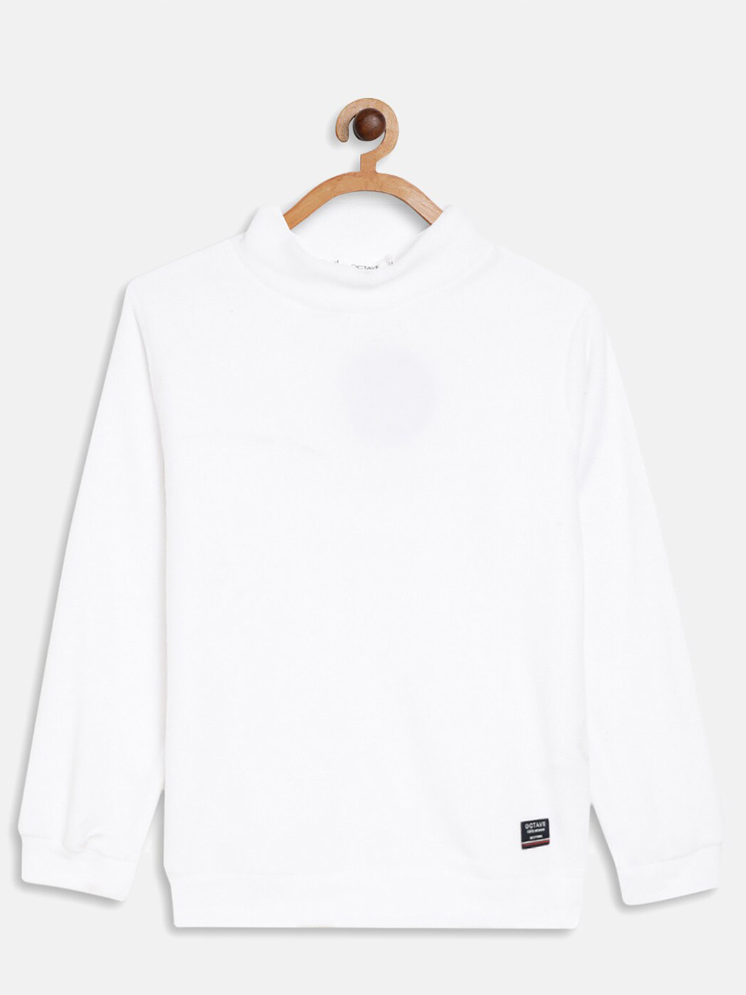 

Octave Boys White Solid Fleece Sweatshirt