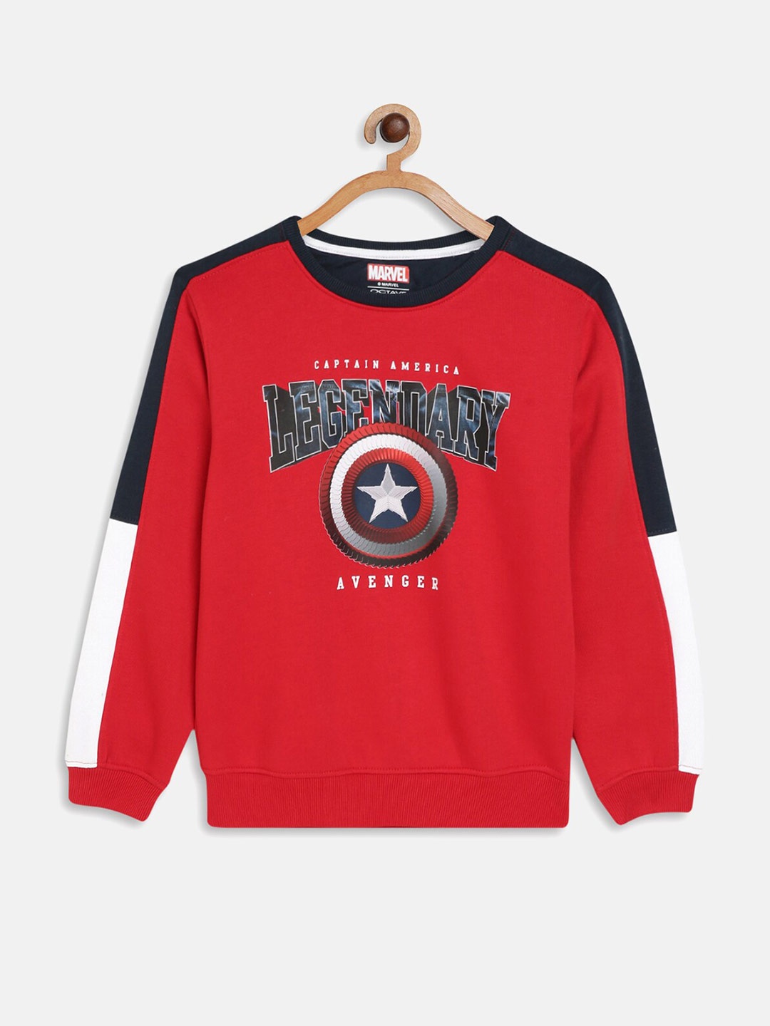 

Octave Boys Red Printed Fleece Sweatshirt