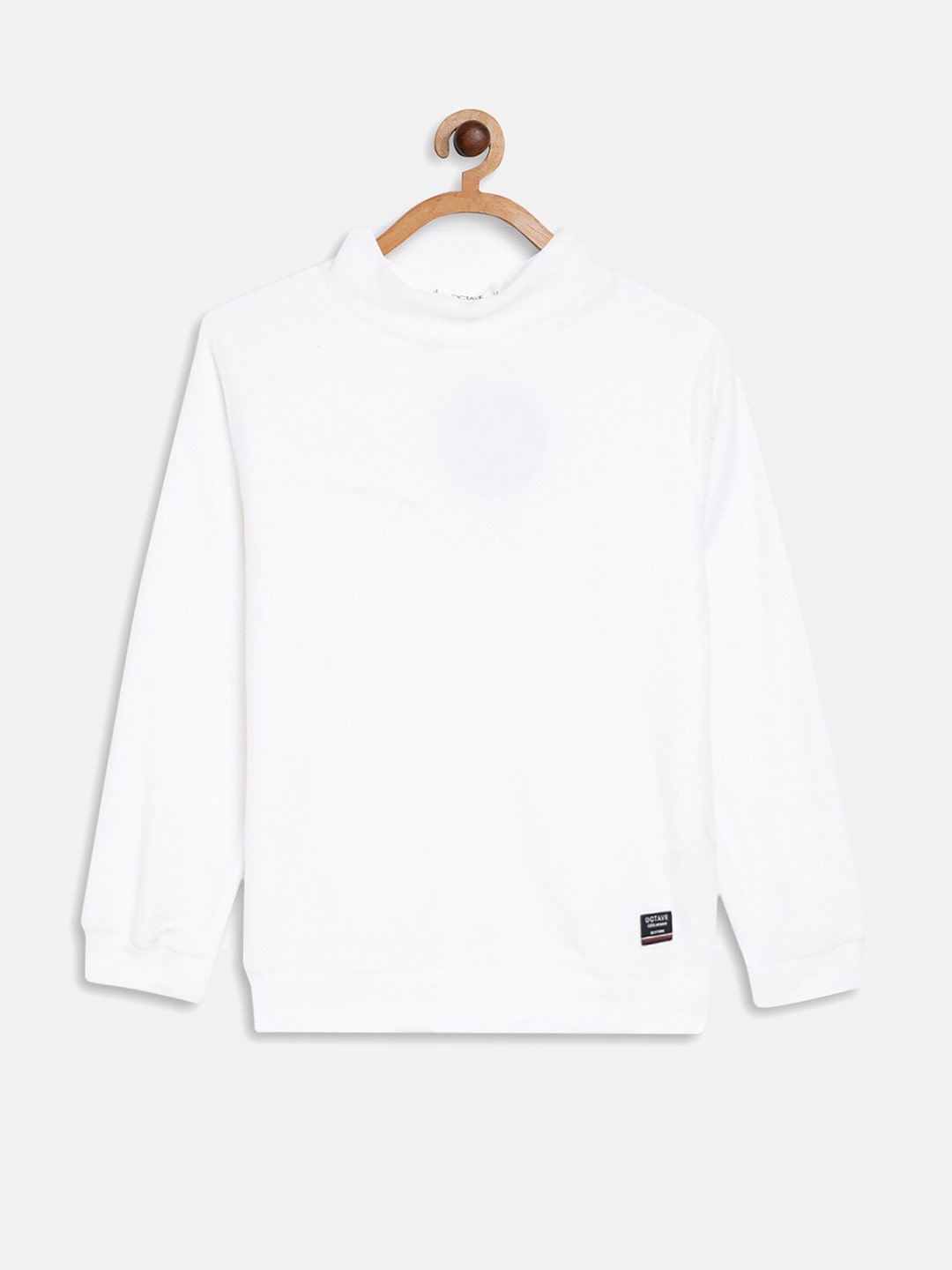 

Octave Boys White Solid Fleece Sweatshirt