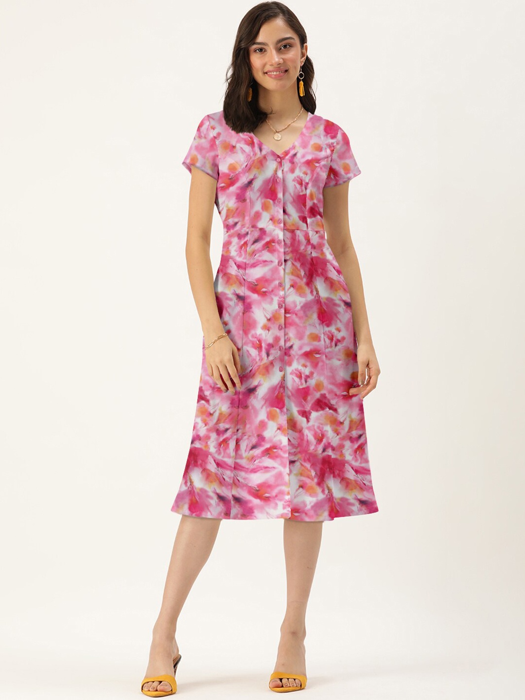 

DressBerry Pink Floral Midi Dress