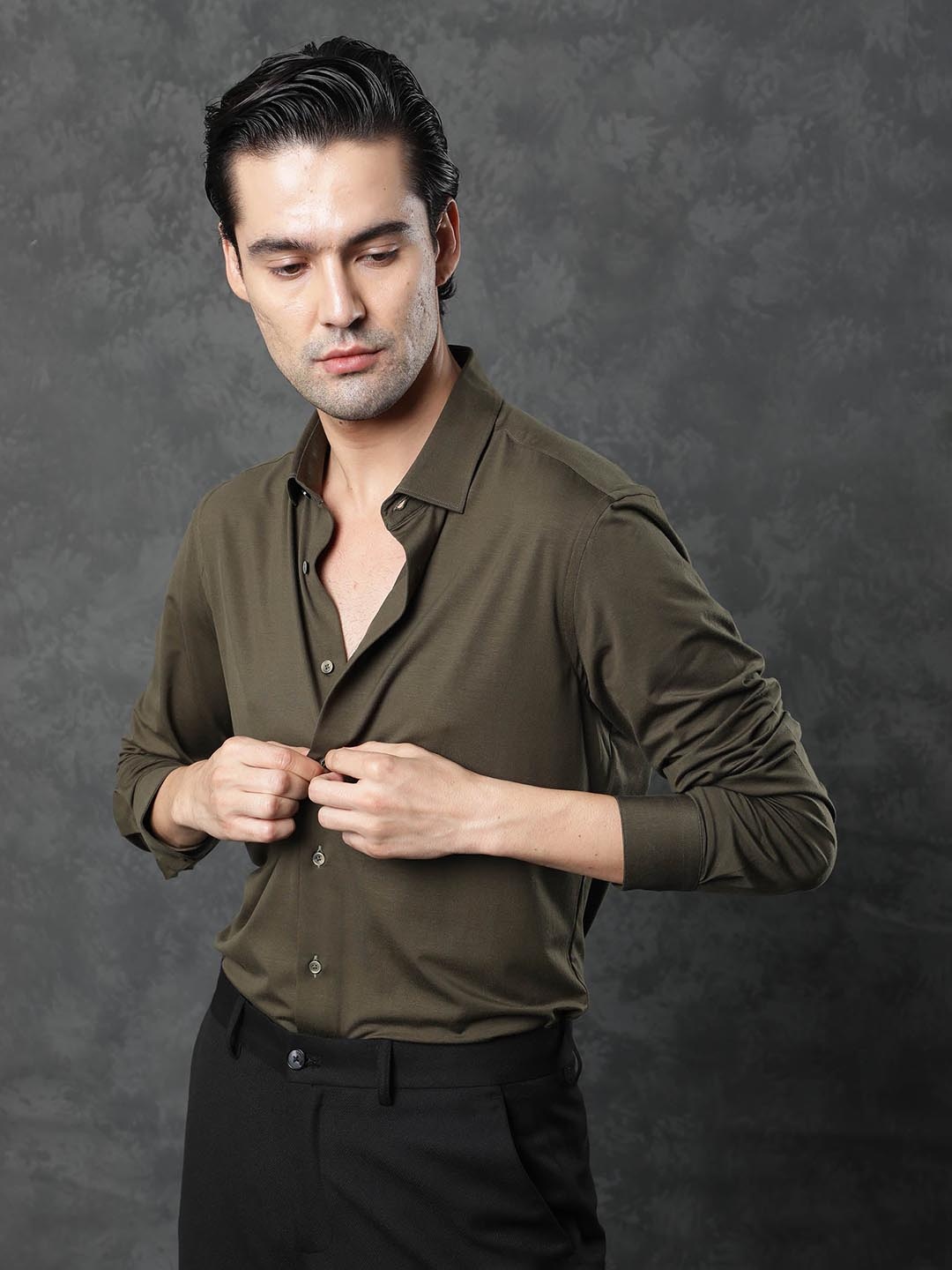 

RARE RABBIT Men Zac Slim Fit Shirt, Olive