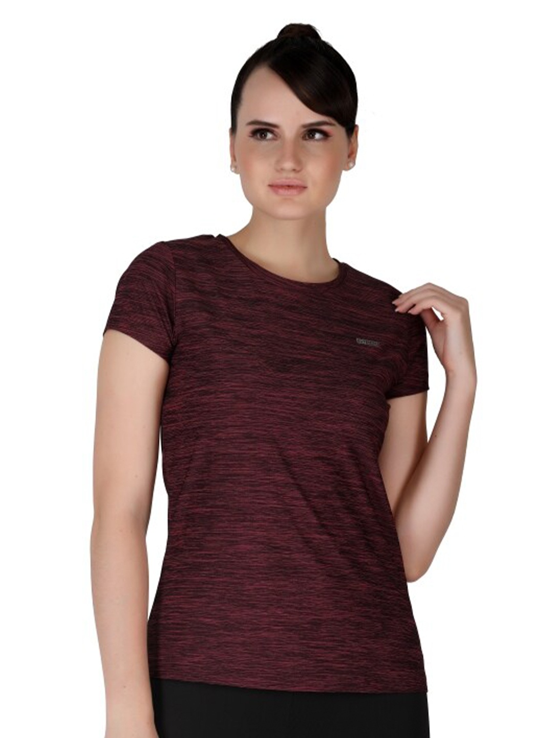 

La Aimee Women Maroon Cotton T-shirt