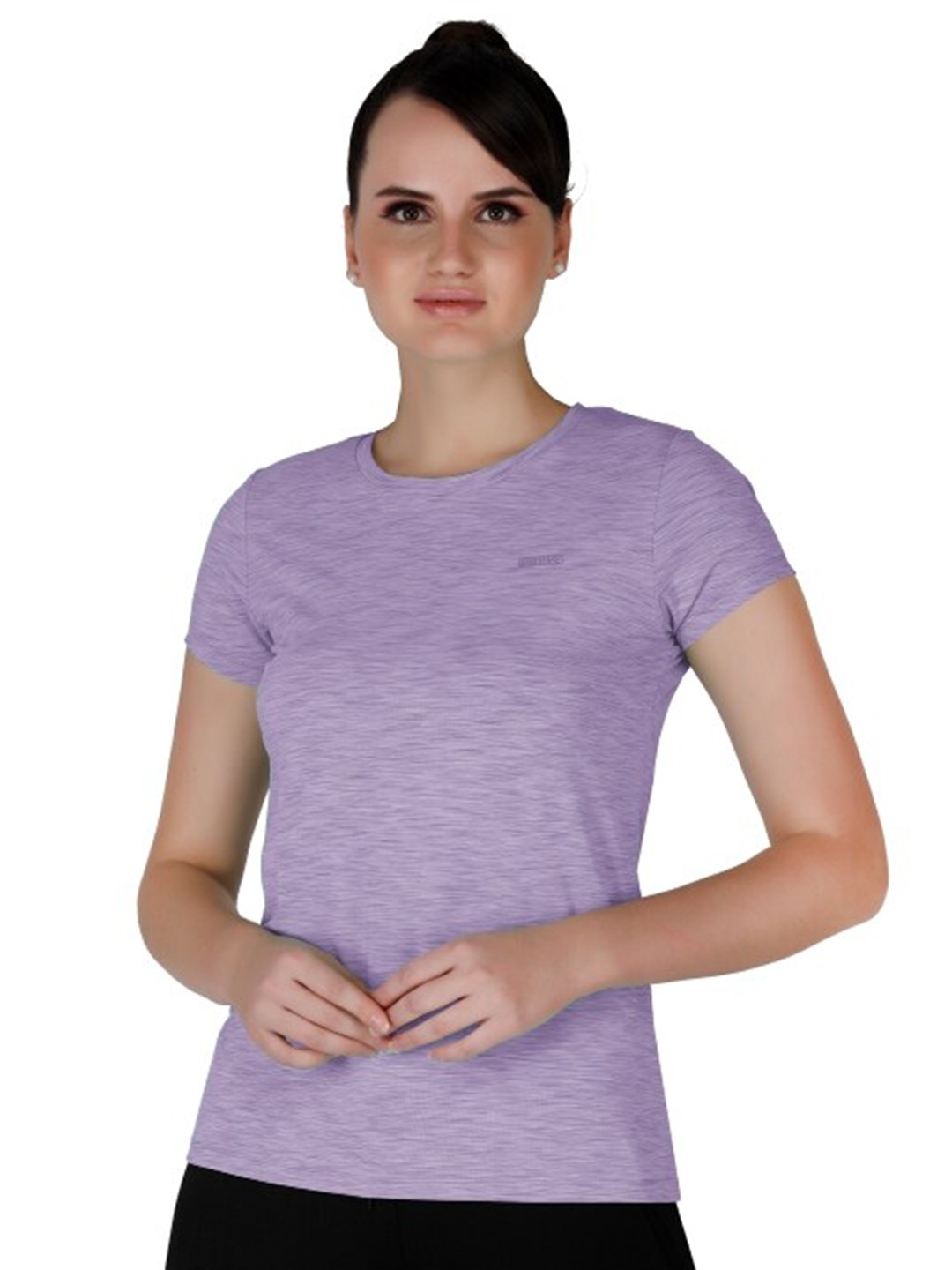

La Aimee Women Purple Cotton T-shirt