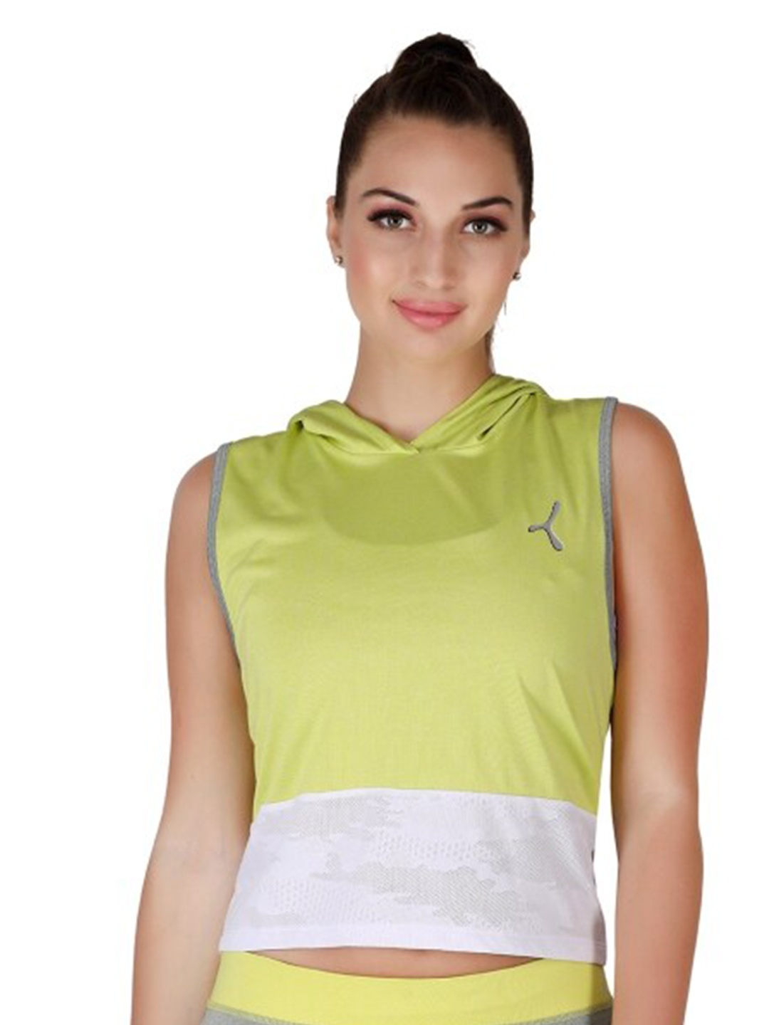 

La Aimee Women Yellow & White Colourblocked T-shirt