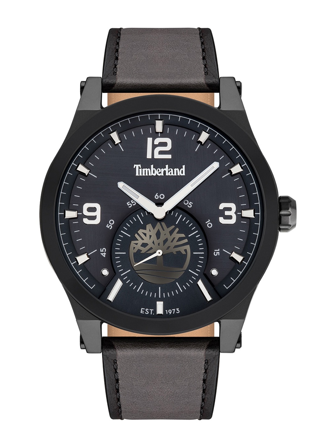 

Timberland Men Blue Dial & Grey Leather Strap Analogue Watch TDWJF2002001