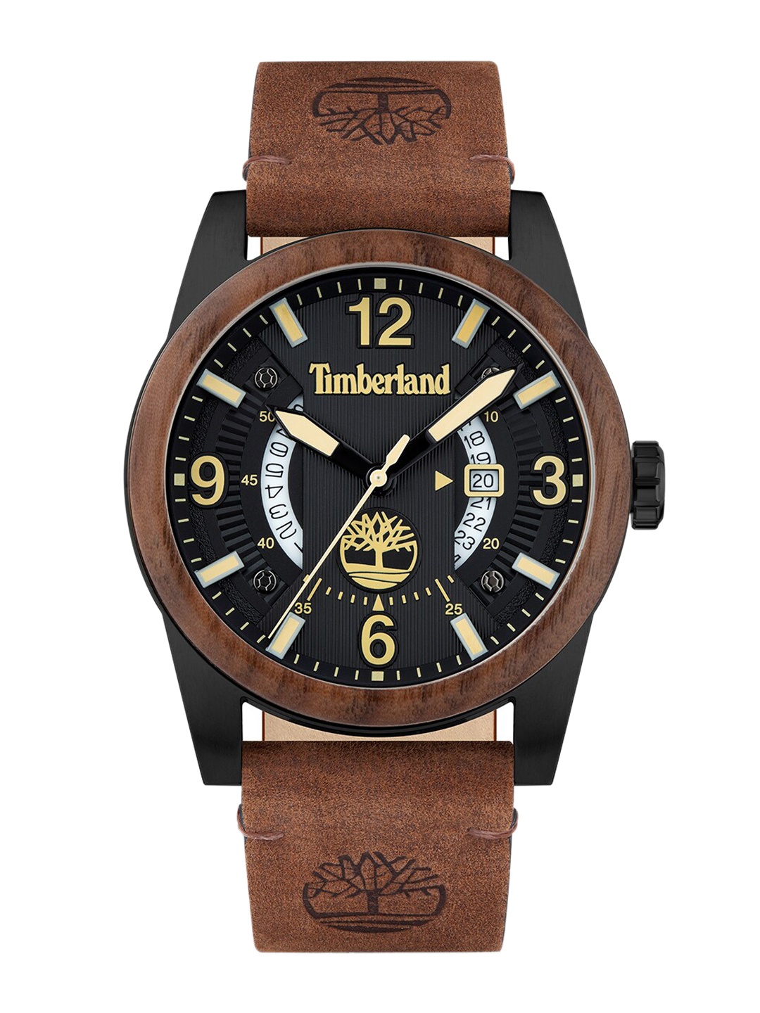 

Timberland Men Black Dial & Brown Leather Strap Analogue Watch TDWGB2103402