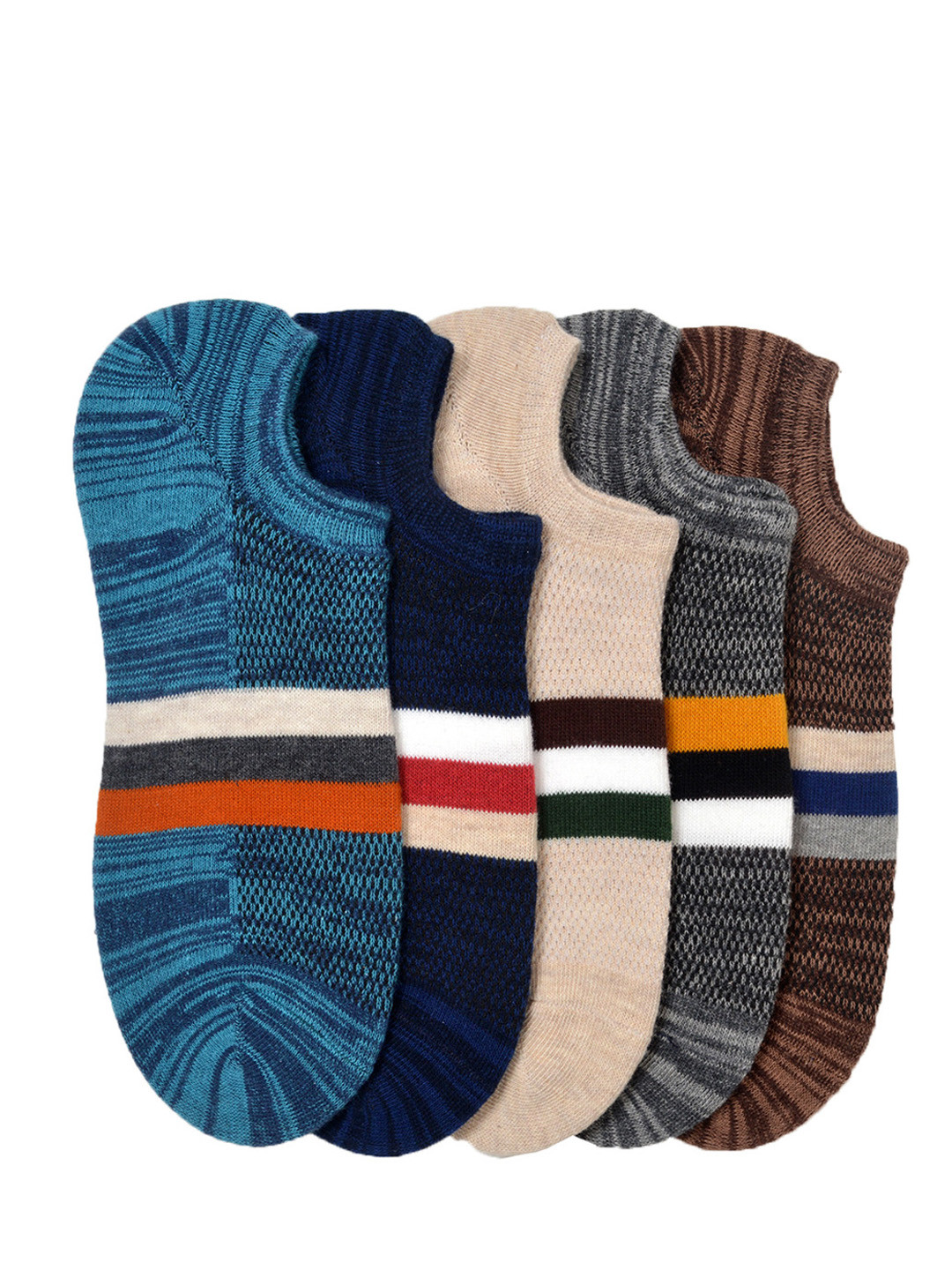 

MARC Men Pack Of 5 Patterned Ankle-Length Socks, Multi