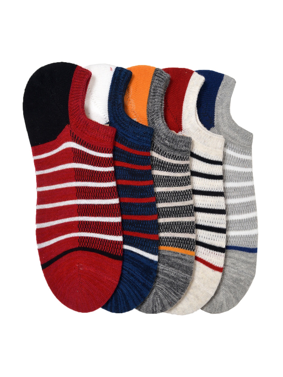 

MARC Men Pack Of 5 Striped Ankle-Length Socks, Multi