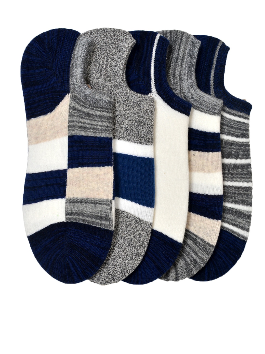

MARC Men Pack Of 5 Patterned Ankle-Length Socks, Grey