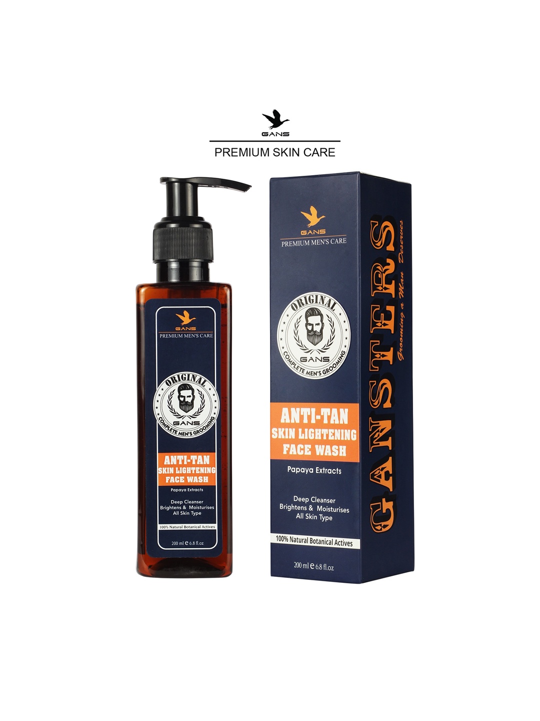 

Gans Men Anti-Tan Skin Lightening Face Wash 200ml, Transparent