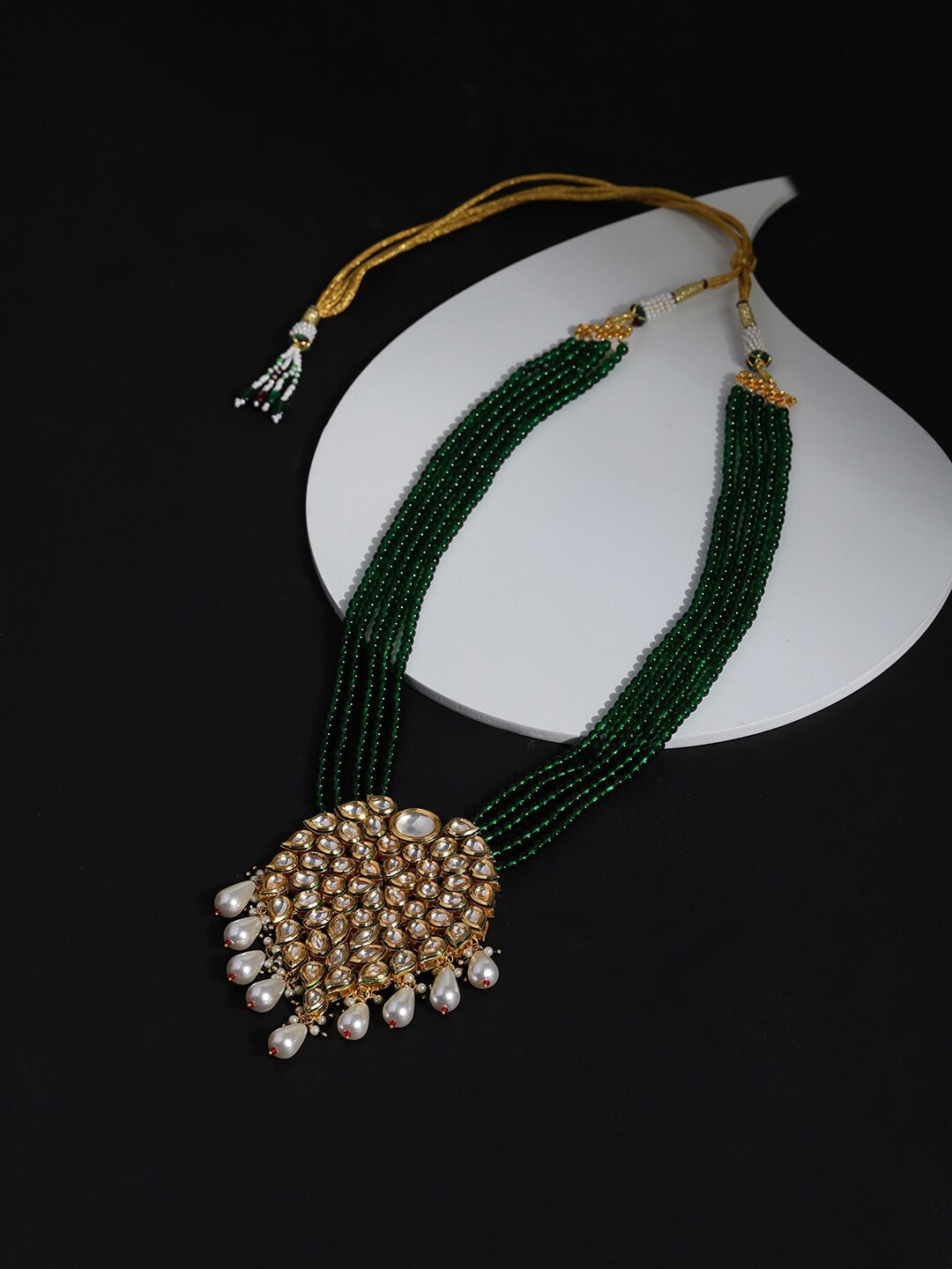 

Ruby Raang Gold-Toned & Green Brass Gold-Plated Necklace
