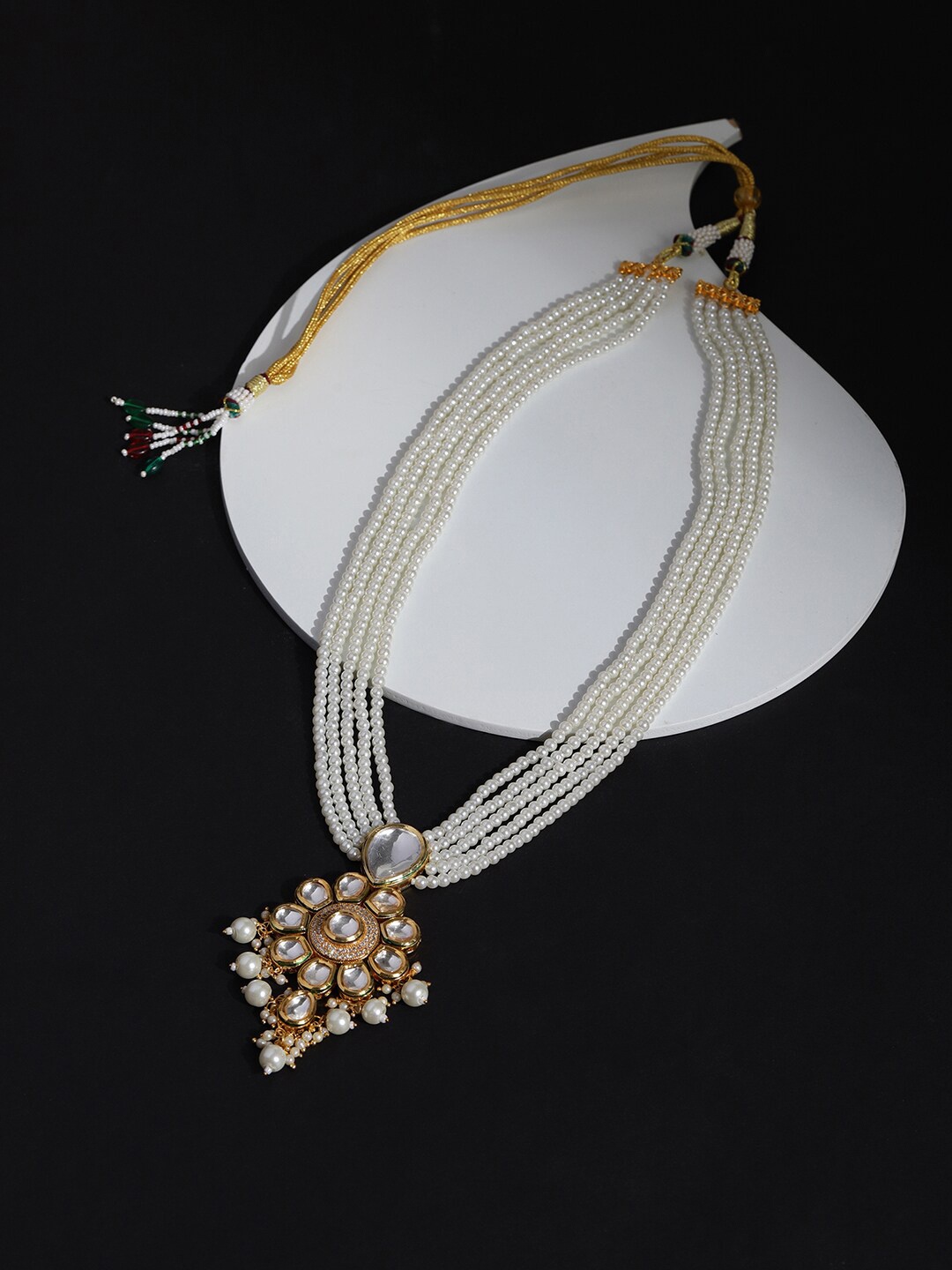 

Ruby Raang Gold-Toned & White Brass Gold-Plated Necklace