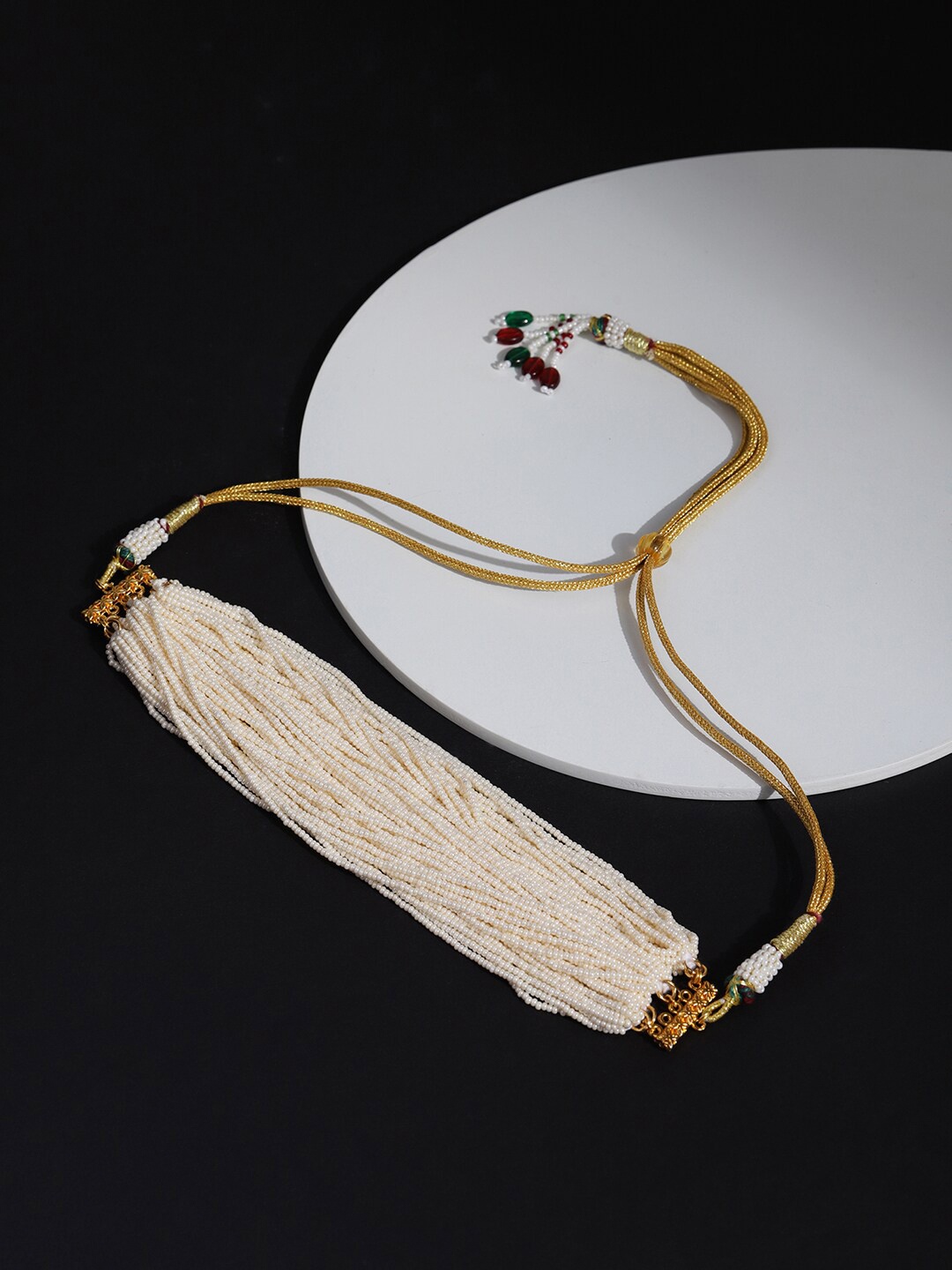 

Ruby Raang White Brass Gold-Plated Necklace