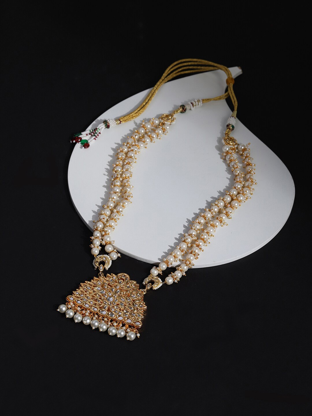 

Ruby Raang White Brass Gold-Plated Necklace