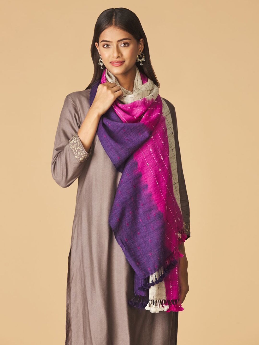 

Fabindia Women Pink & Purple Stole