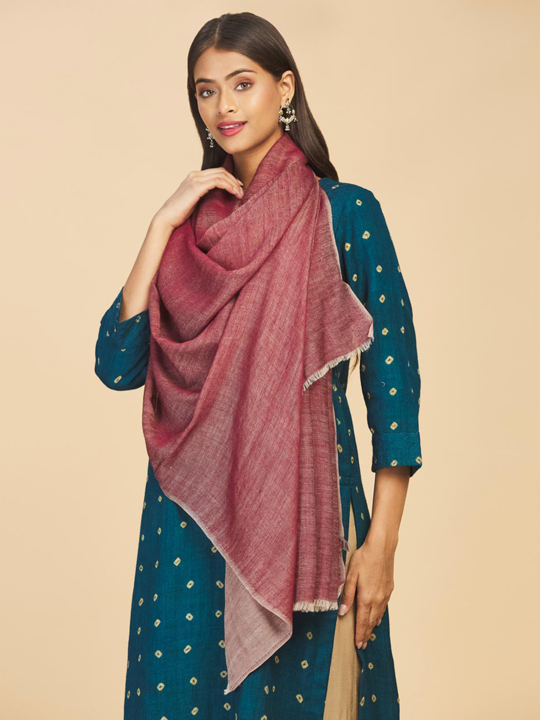 

Fabindia Women Maroon Stole
