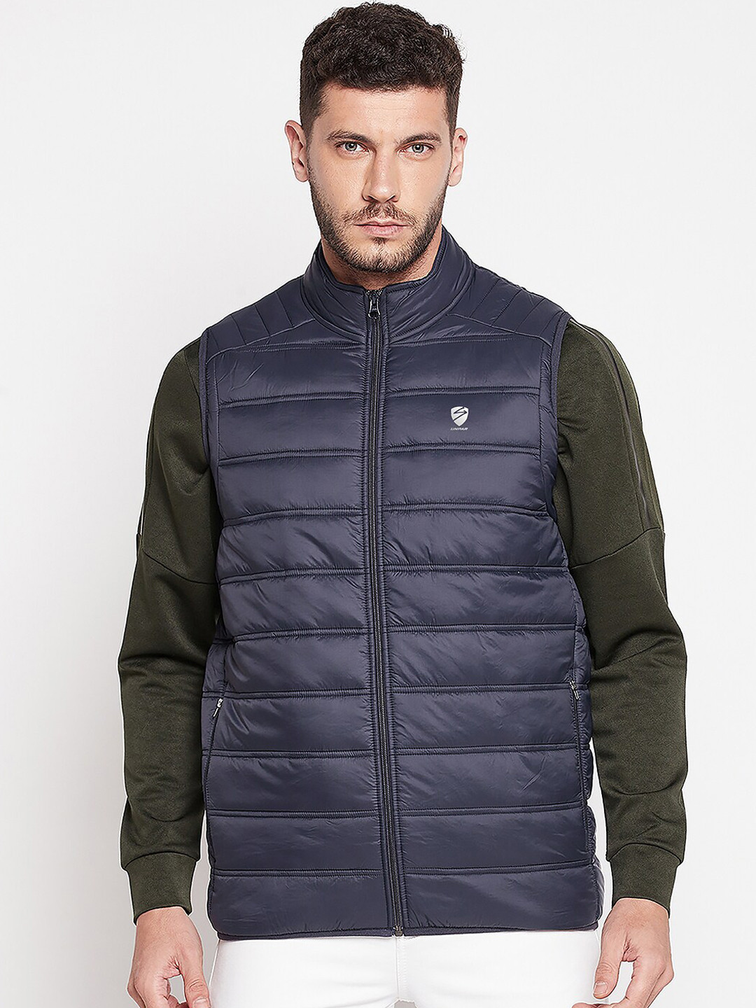 

UNPAR Men Navy Blue Solid Padded Jacket