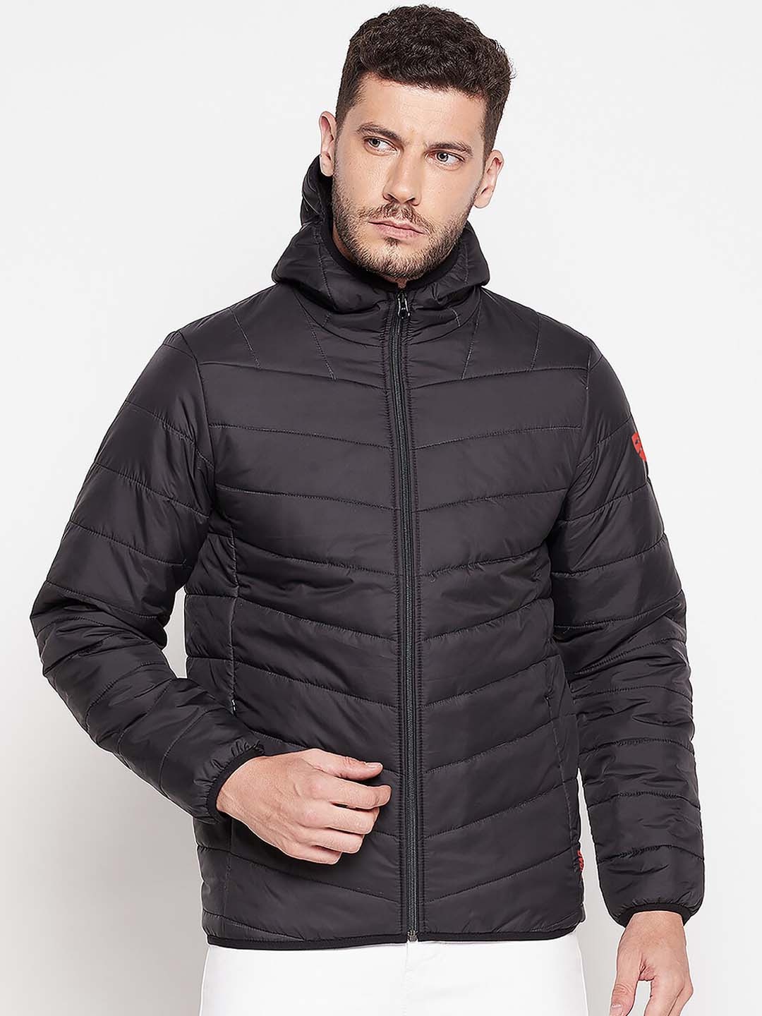 

UNPAR Men Black Solid Padded Jacket