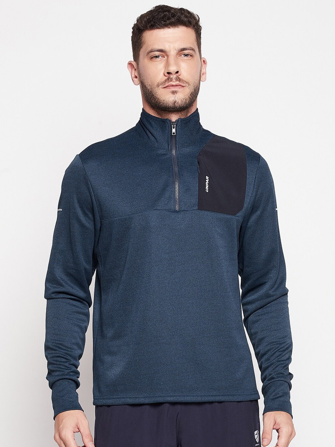 

UNPAR Men Blue Solid Sporty Jacket
