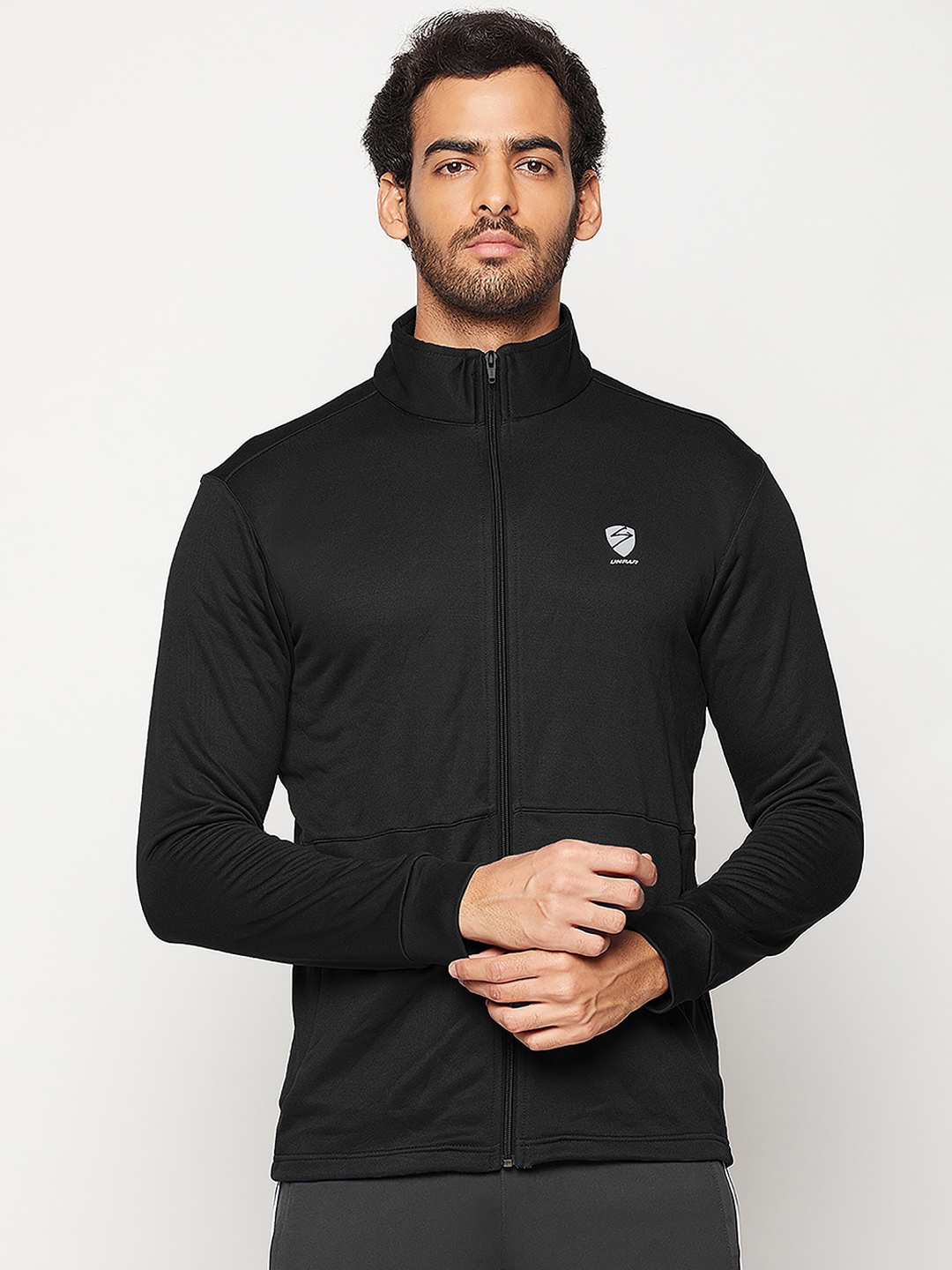 

UNPAR Men Black Solid Sporty Jacket