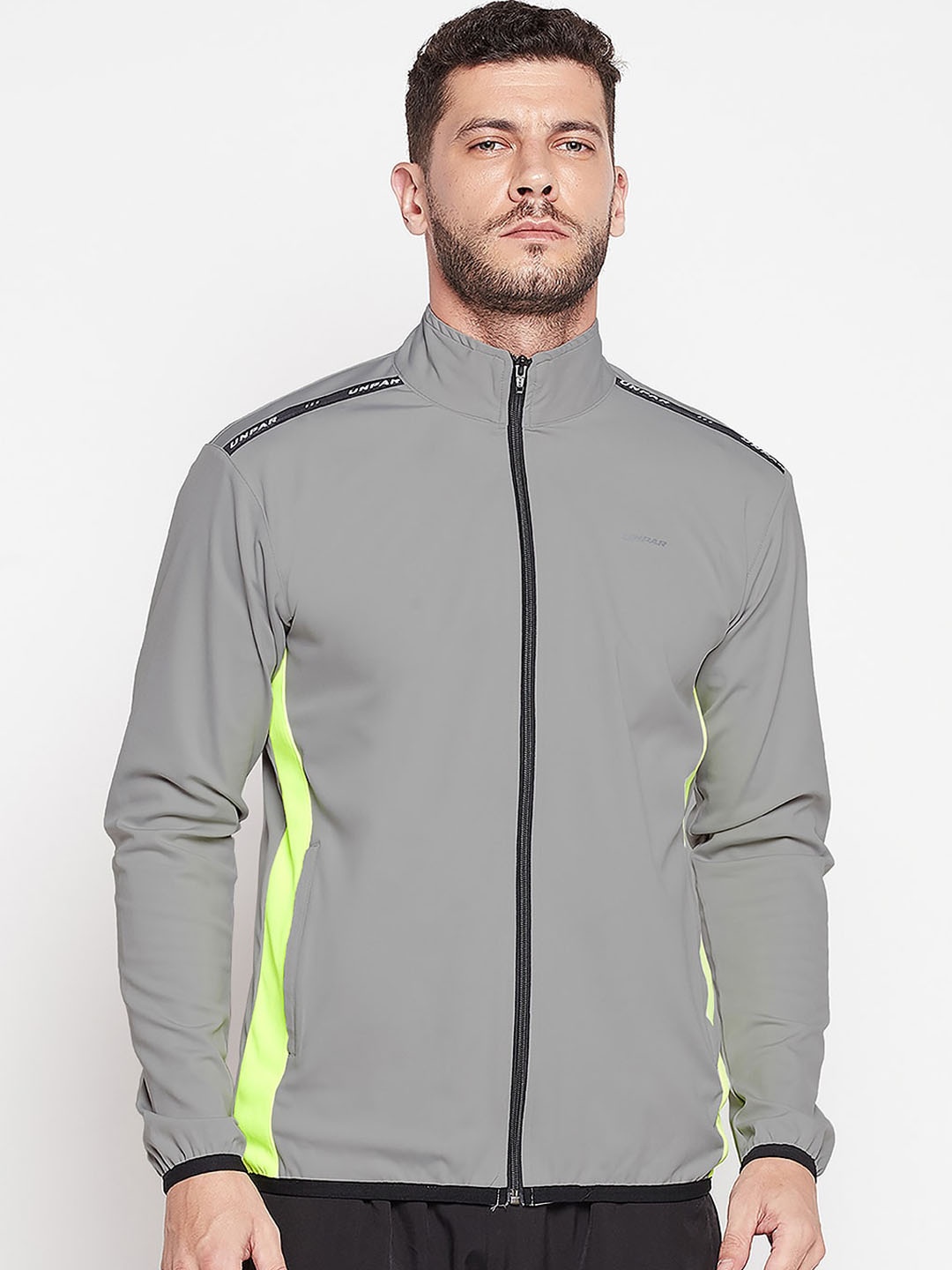 

UNPAR Men Grey Solid Casual Jacket