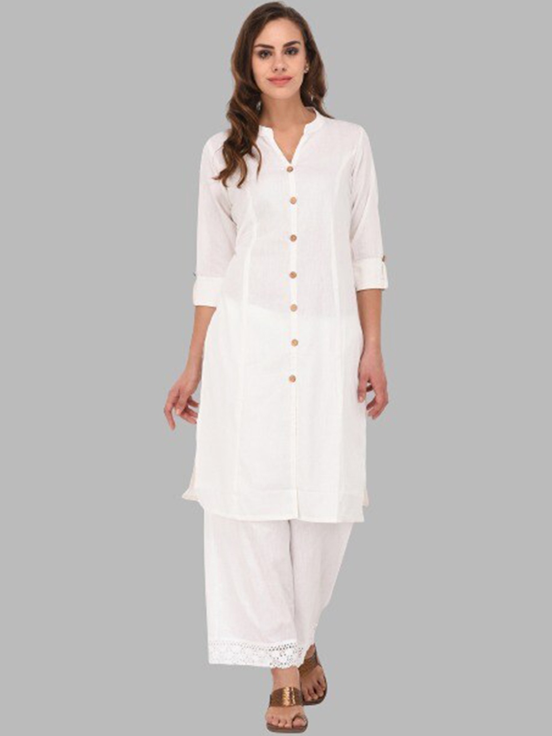 

Pistaa Women Off White Kurta