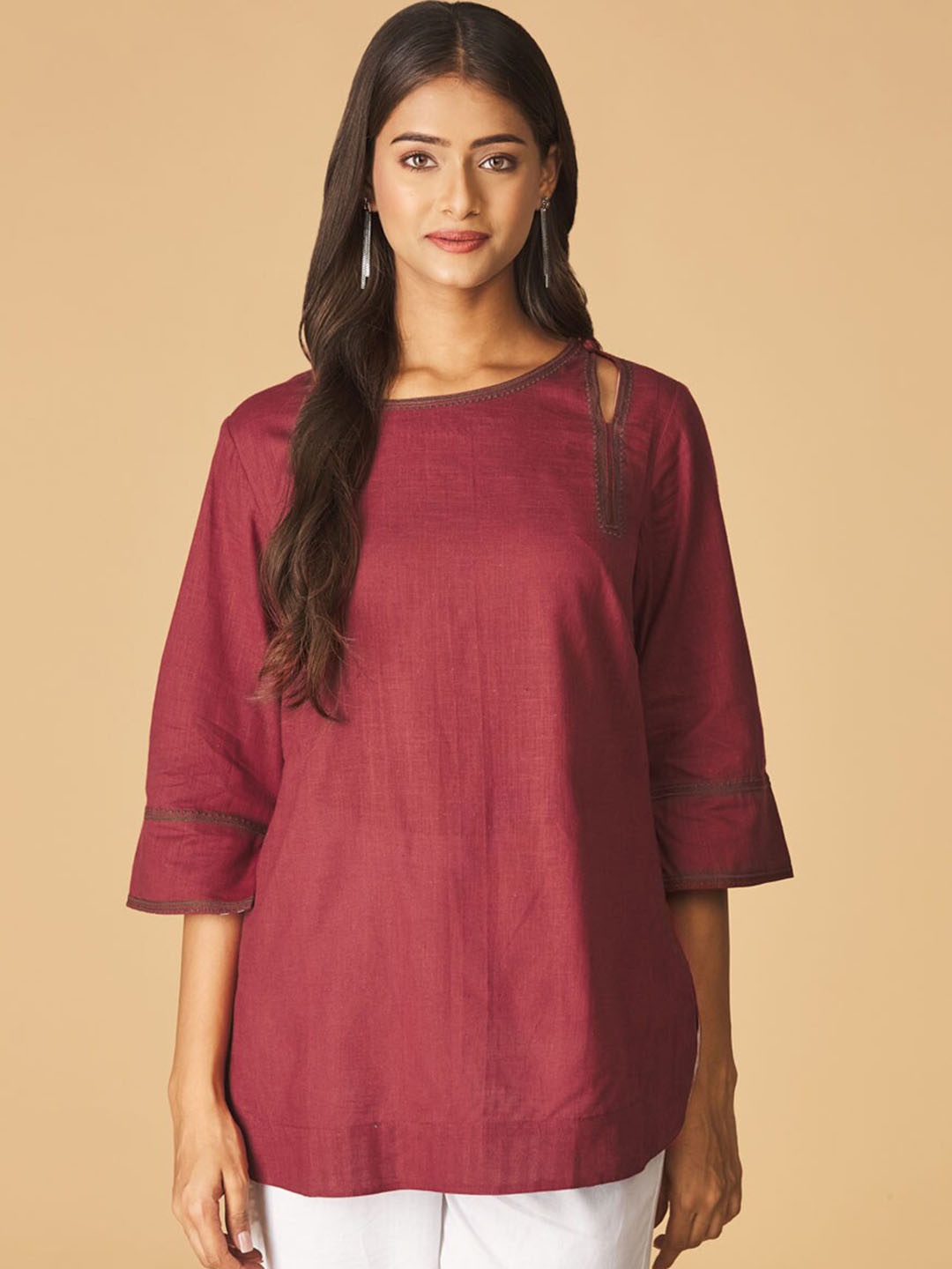 

Fabindia Women Red Cotton Kurti