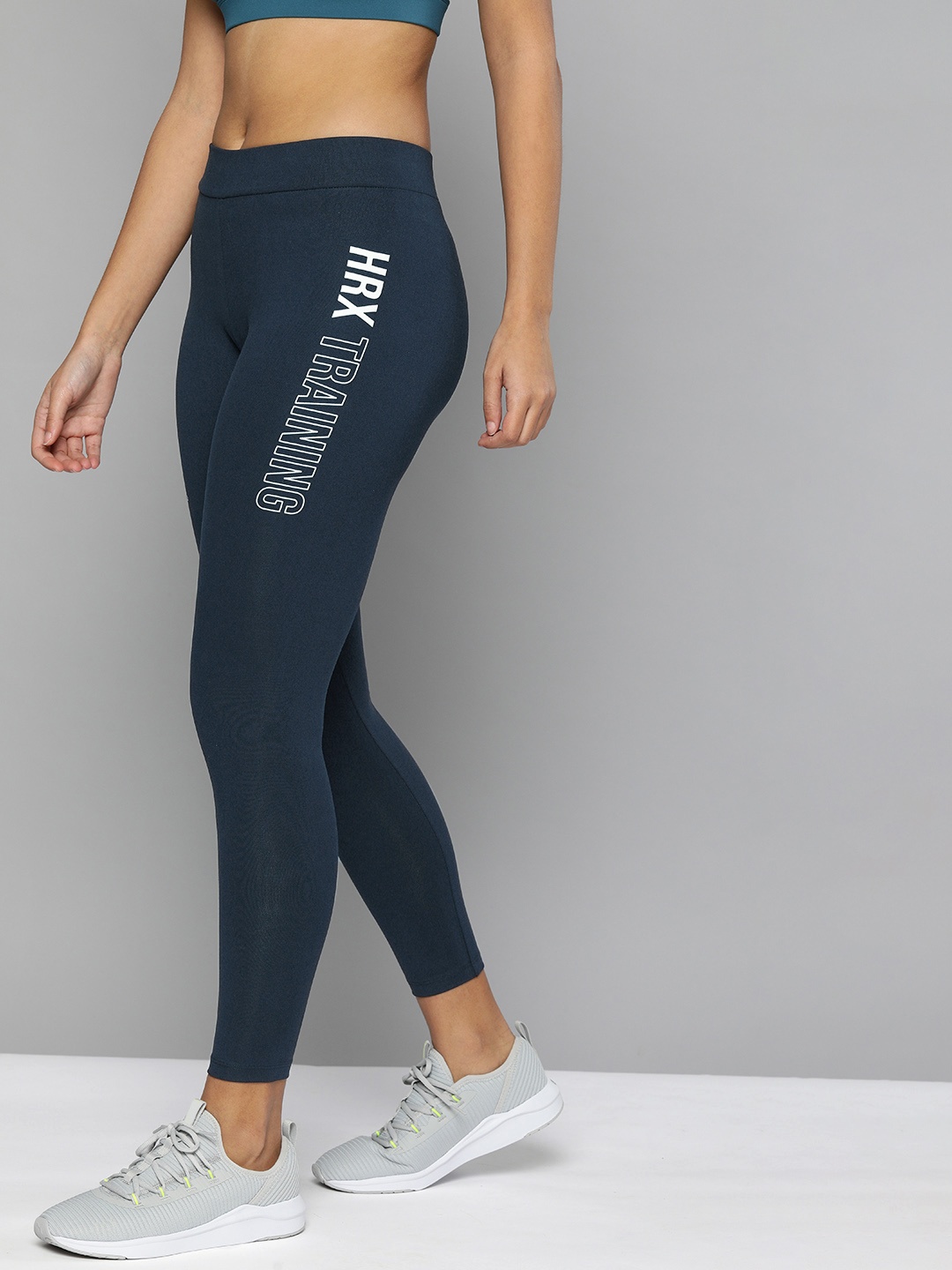 

HRX By Hrithik Roshan Women Navy Blue Solid Training Tights