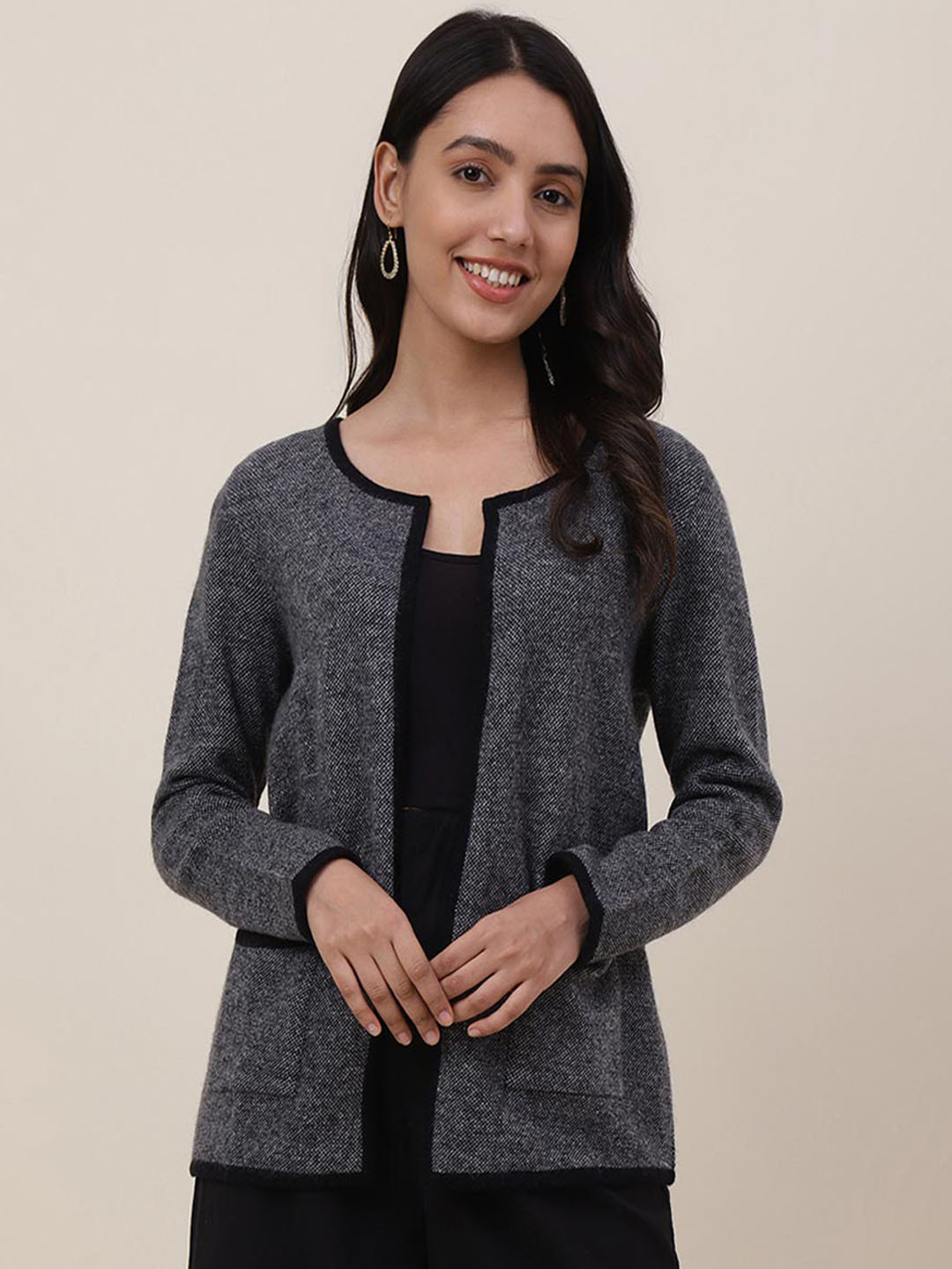

Fabindia Women Black Tailored Jacket