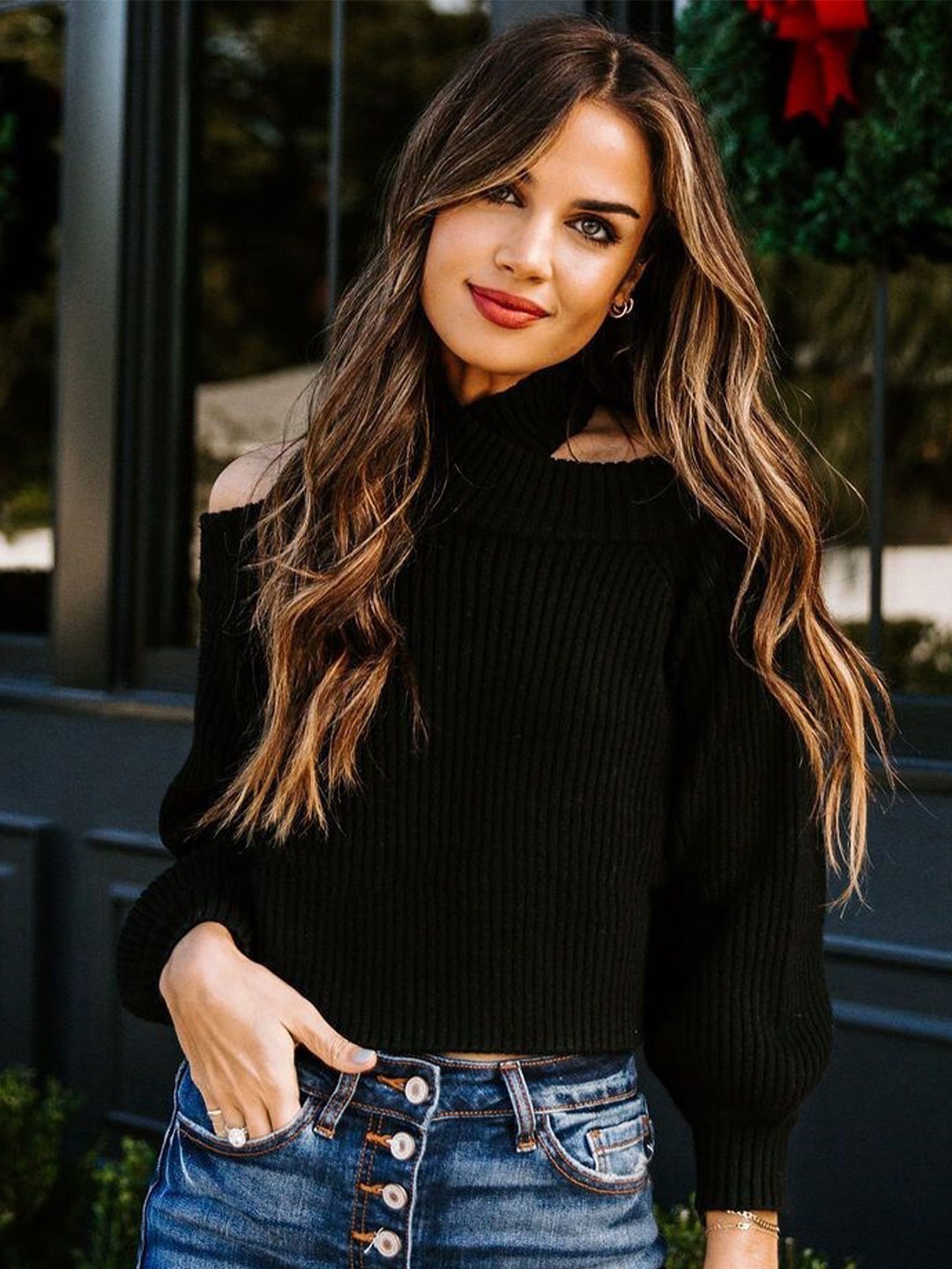 

BoStreet Women Black Turtle Neck Pullover Sweater
