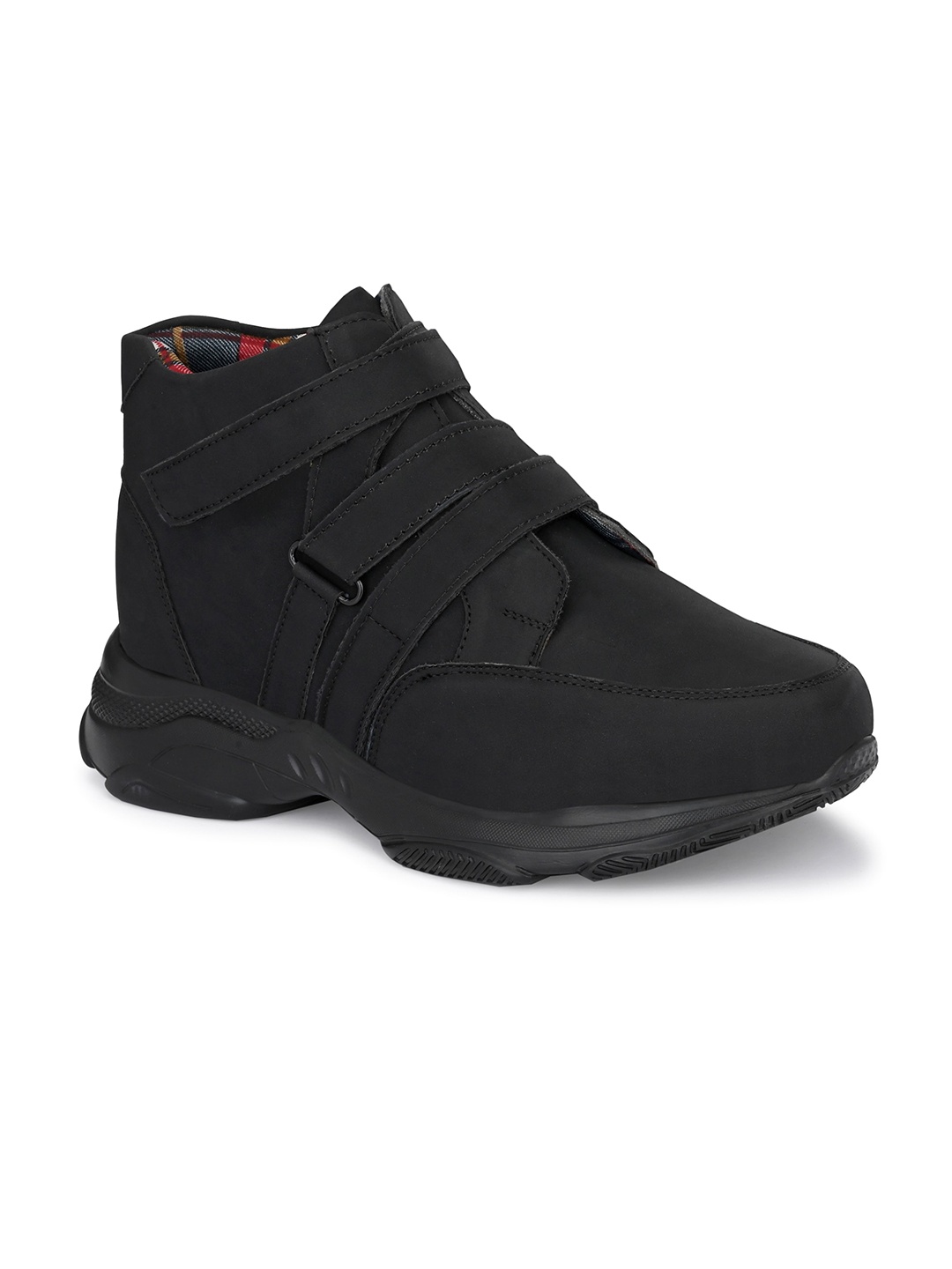 

Eego Italy Men Black Solid Heeled Regular Velcro Boots