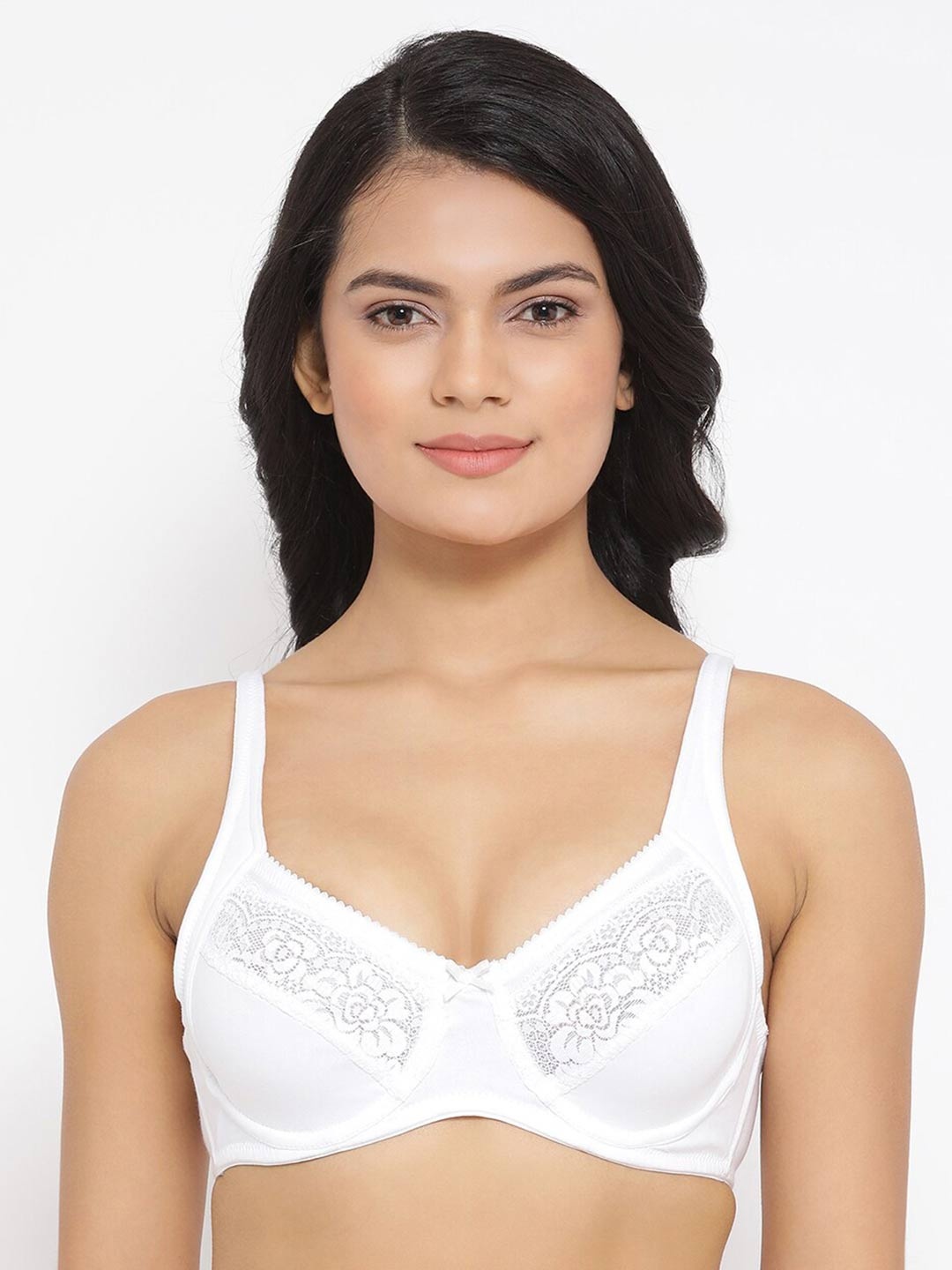 

Clovia White Underwired Non-Padded Lace Bra