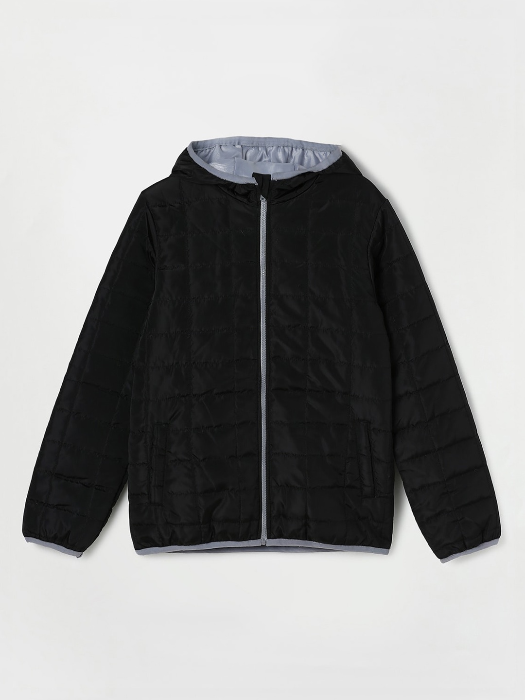 

Fame Forever by Lifestyle Boys Black Grey Quilted Jacket
