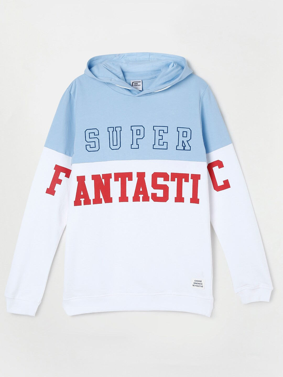 

Fame Forever by Lifestyle Boys Printed Hooded Cotton Sweatshirt, White