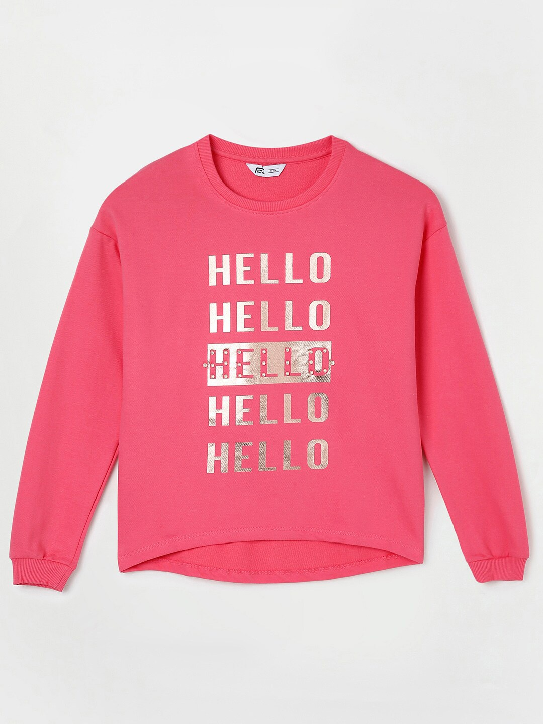 

Fame Forever by Lifestyle Girls Printed Cotton Sweatshirt, Pink