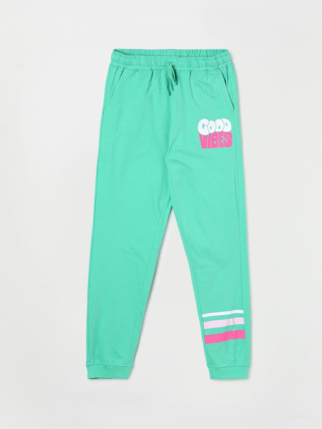 

Fame Forever by Lifestyle Girls Green Solid Cotton Jogger