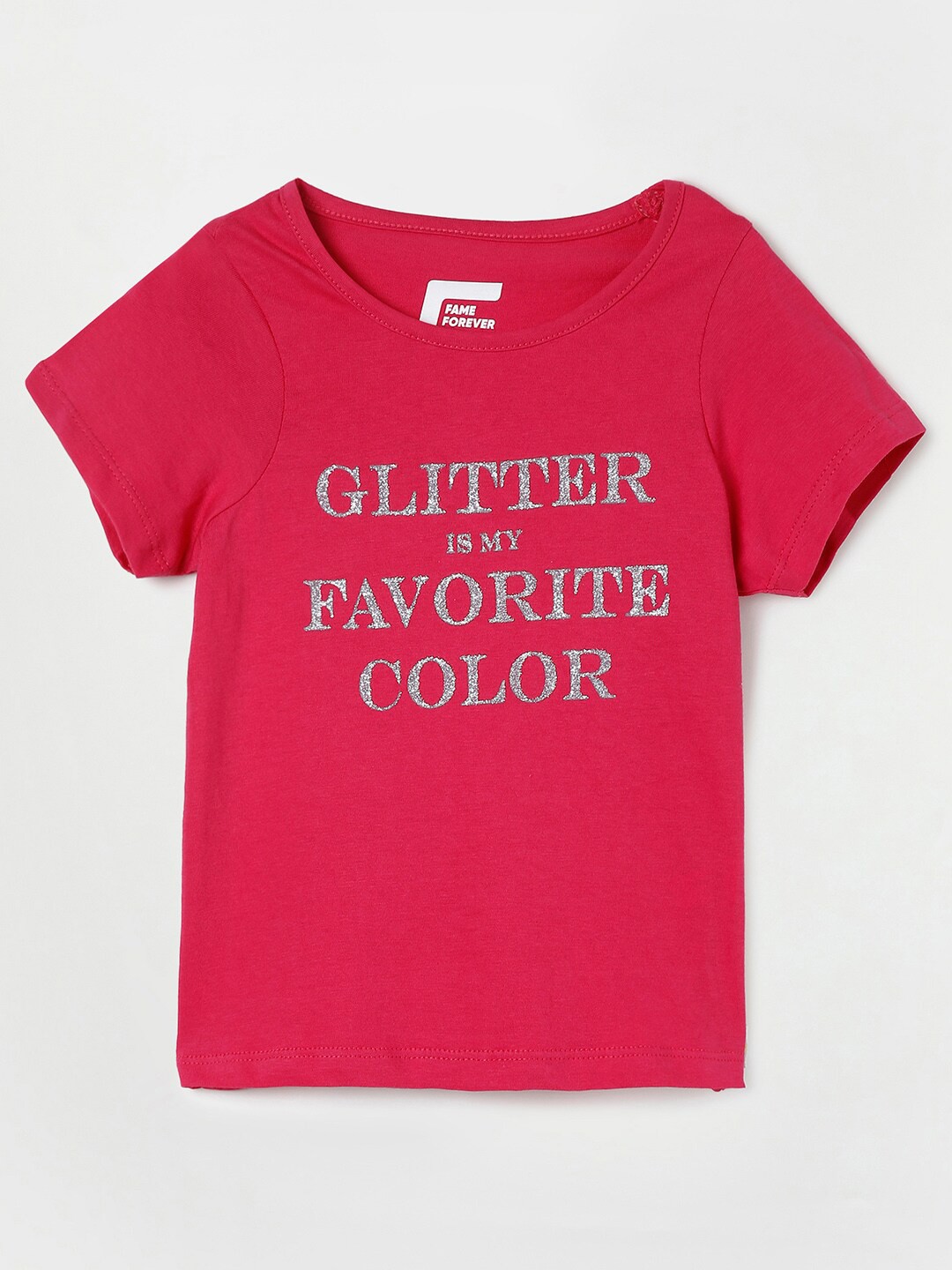 

Fame Forever by Lifestyle Girls Pink Cotton Printed T-shirt