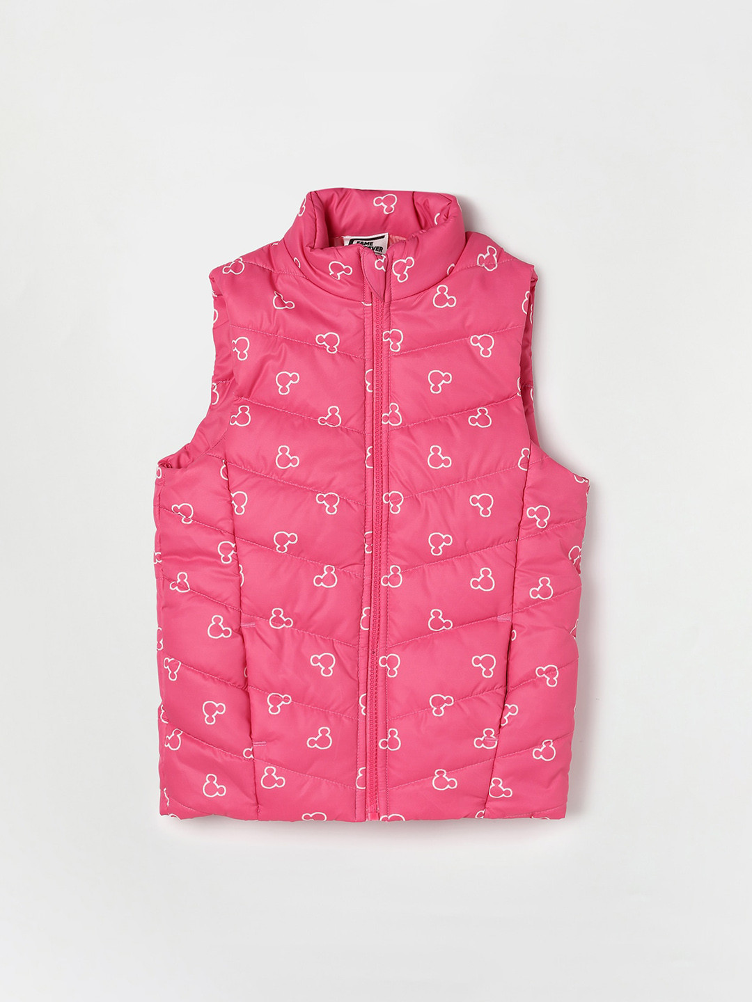 

Fame Forever by Lifestyle Girls Pink White Mickey Mouse Padded Jacket
