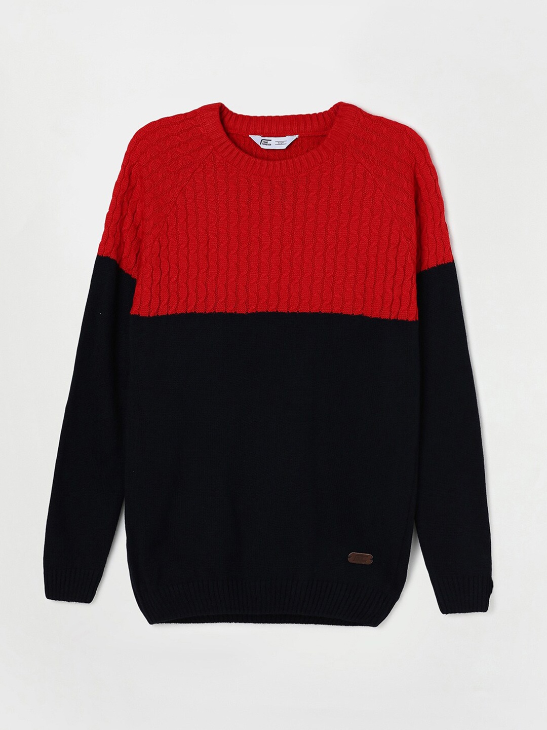

Fame Forever by Lifestyle Boys Navy Blue & Red Colourblocked Colourblocked Sweater Vest