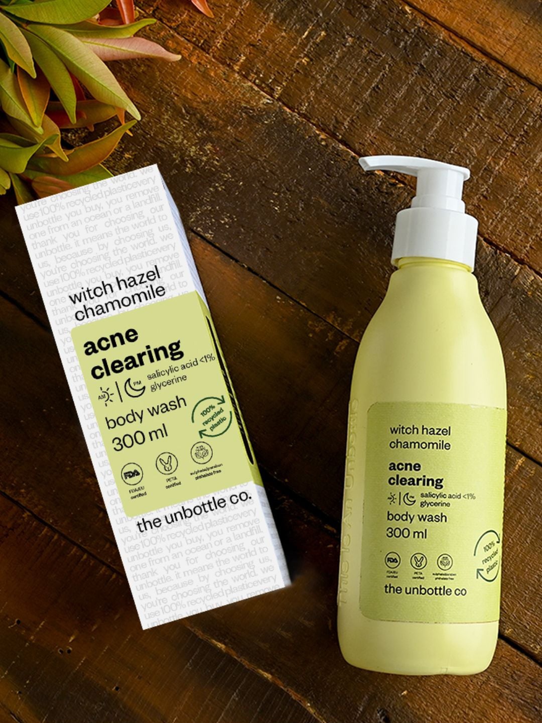 

The Unbottle Co Skintelligent Acne Clearing Body Wash with Witch Hazel Chamomile 300ml, Yellow